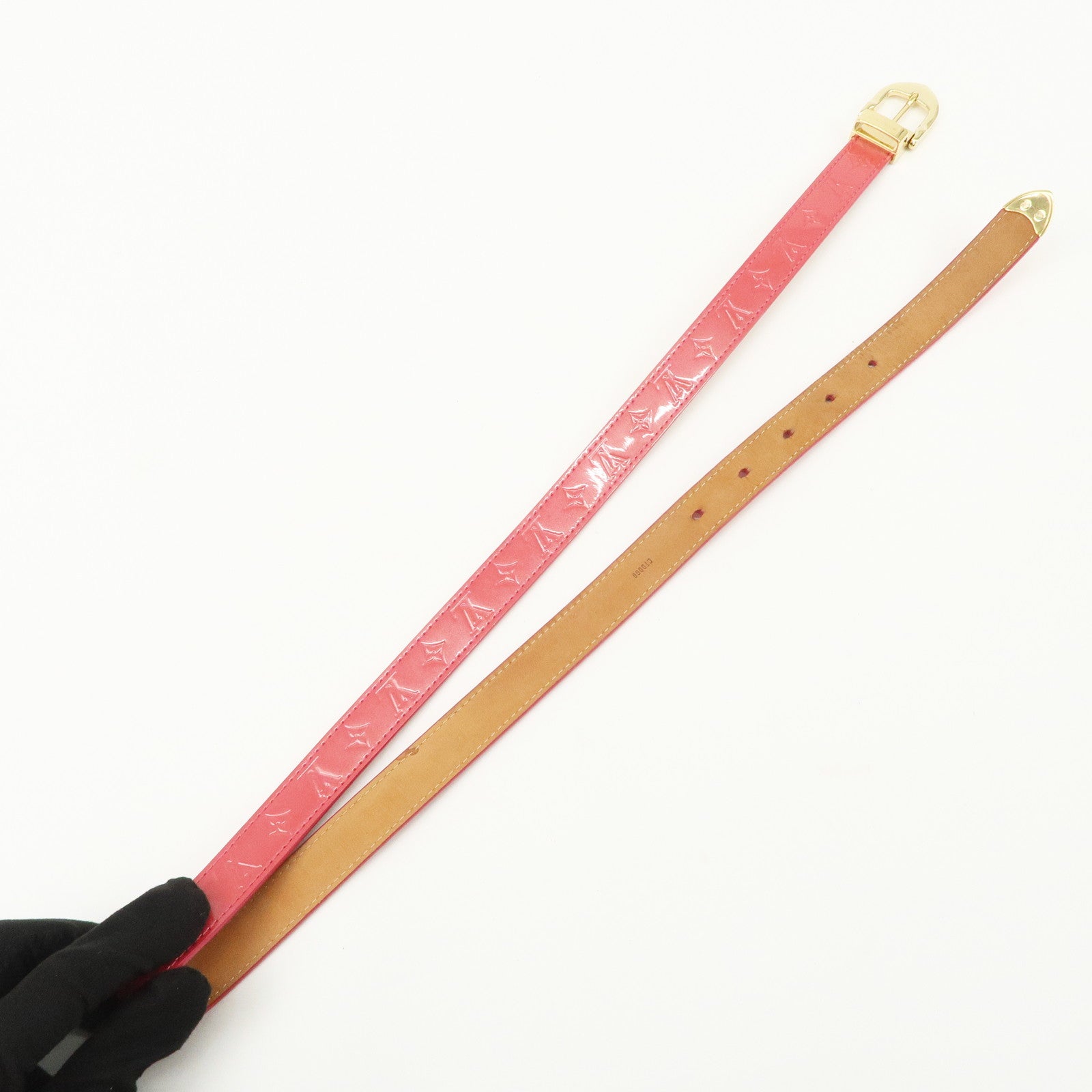 Louis Vuitton Monogram Vernis Leather Ceinture Belt 80/32 Framboise M9798