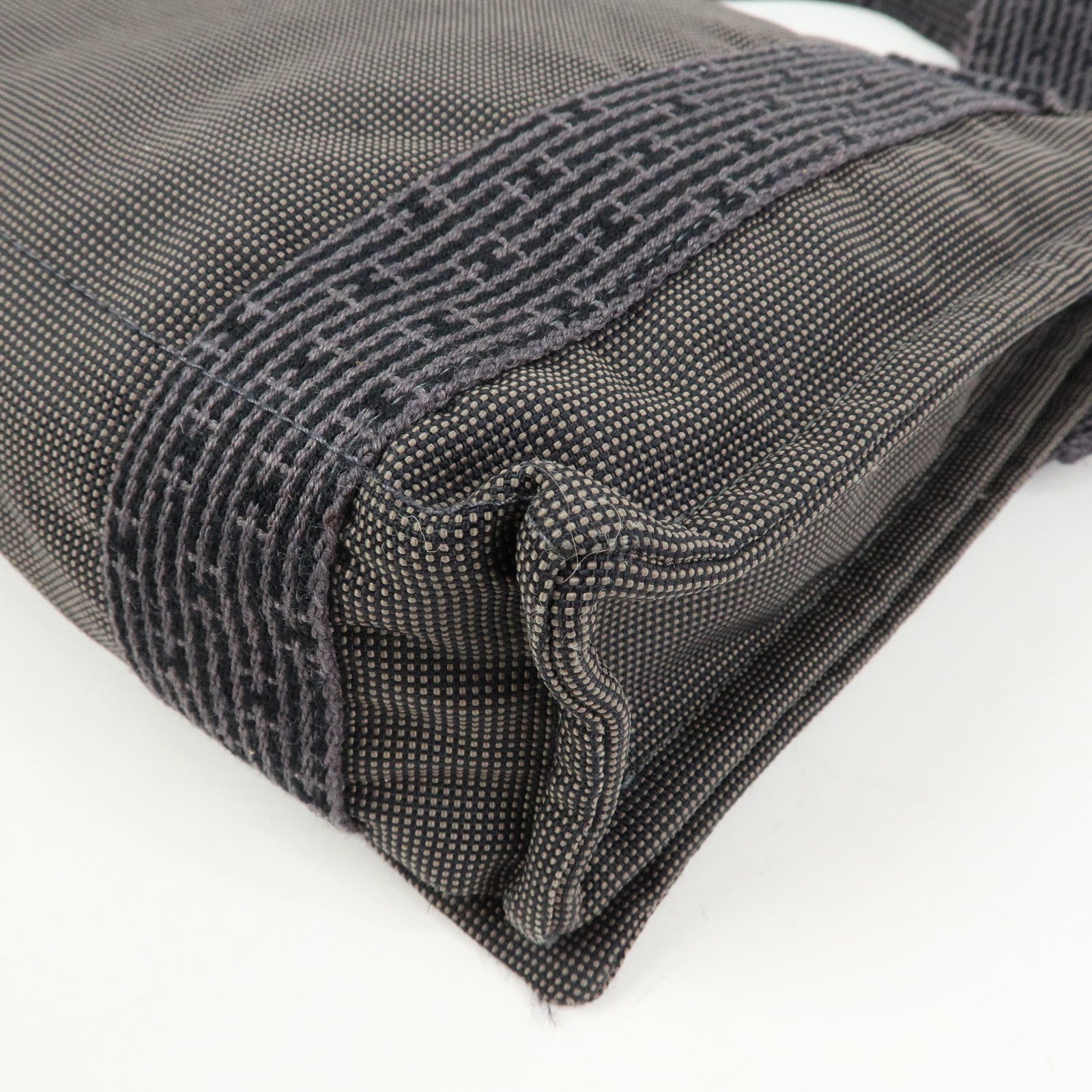 HERMES Herline Canvas Bassac PM Fourre Tout Shoulder Bag Black