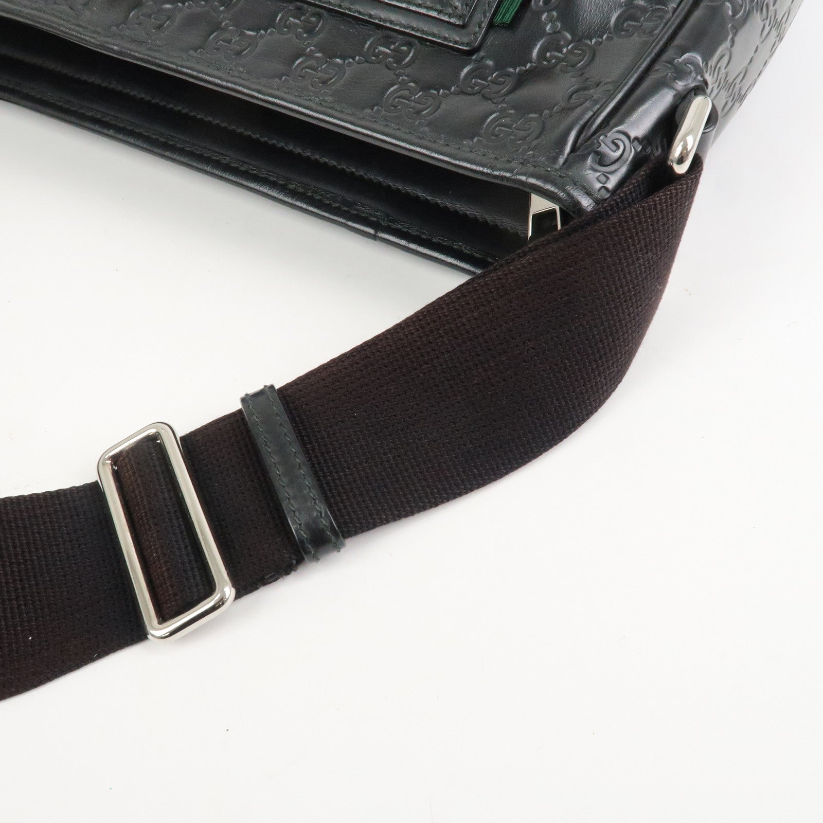 GUCCI Sherry Guccissima Leather Shoulder Bag Black 322080