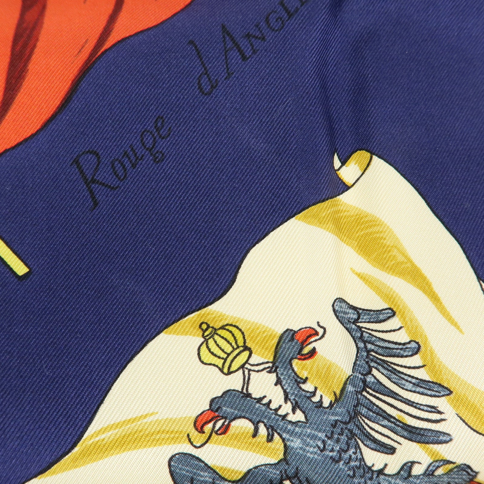 HERMES Carre 90 Silk 100% Scarf PAVOIS Navy Red