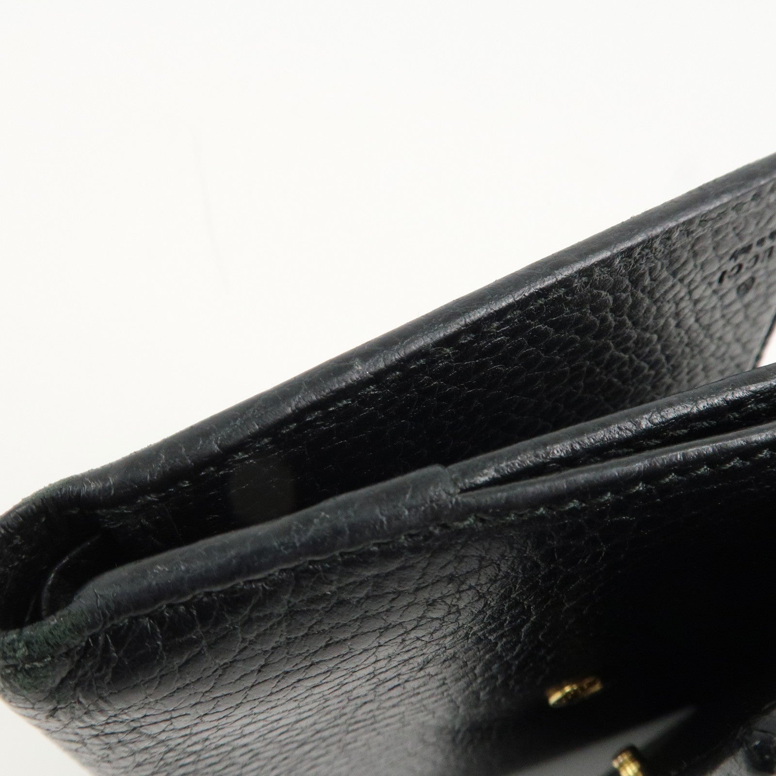 GUCCI GG Marmont Leather Double Hook Wallet Black 456122 Used