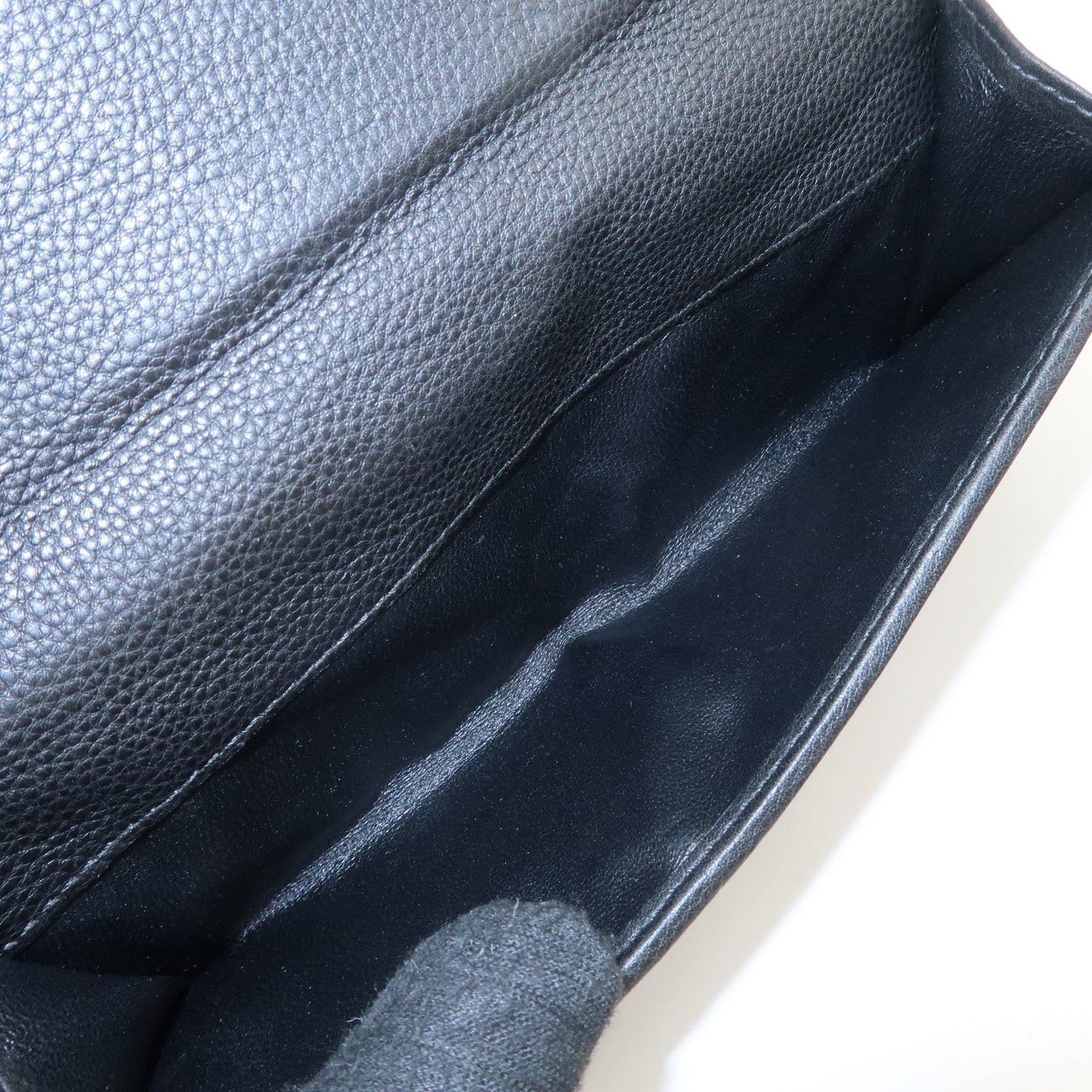 GUCCI Interlocking G Leather GG Wool Long Bi-fold Wallet 269903 Used