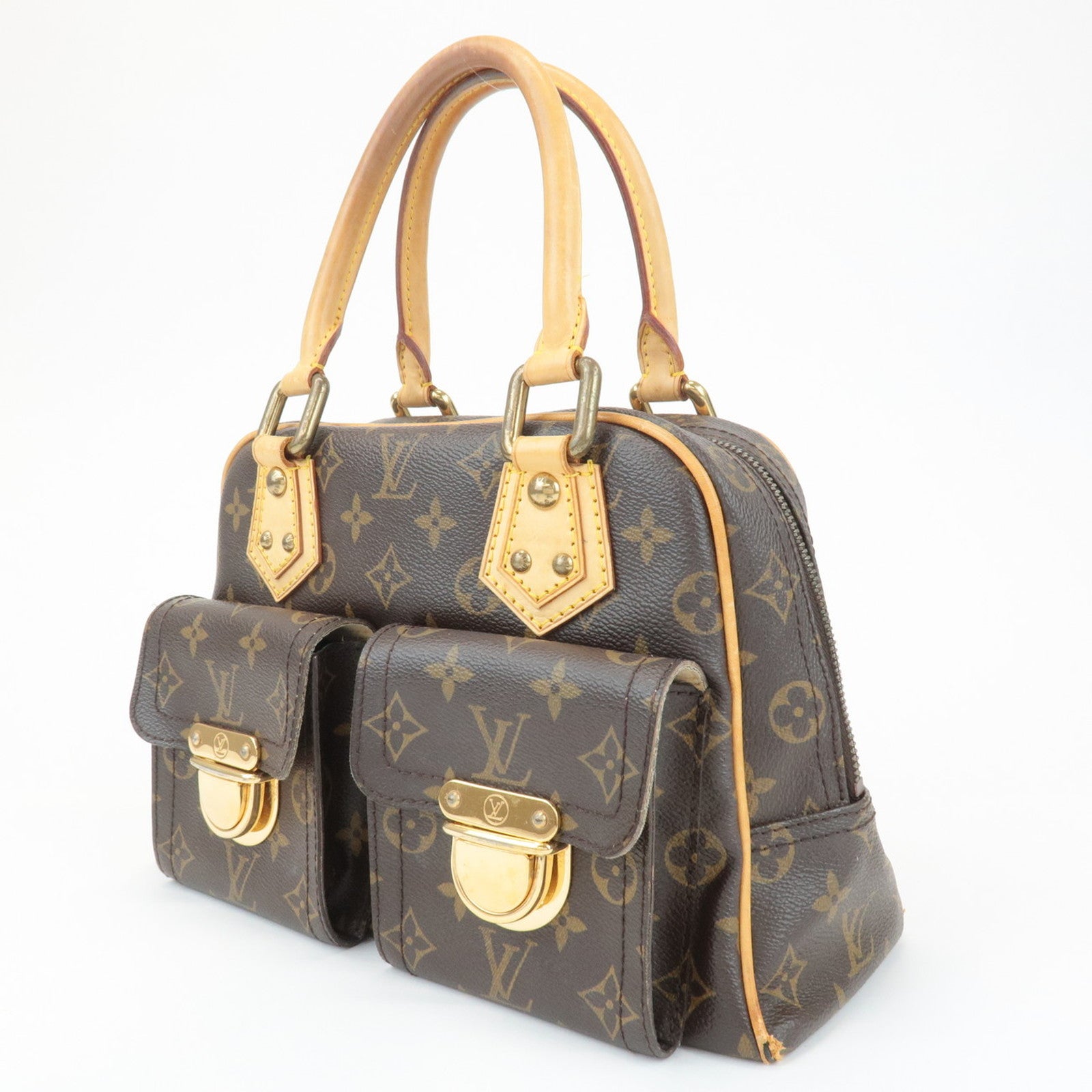 Louis Vuitton Monogram Manhattan PM Hand Bag Brown M40026