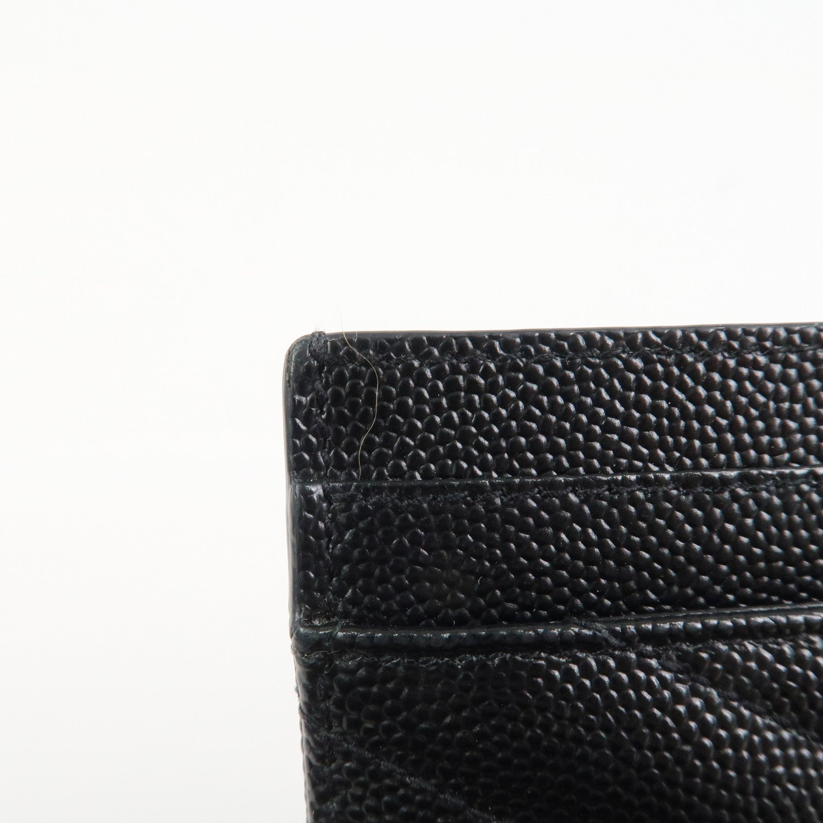 SAINT LAURENT PARIS Casandra Leather Card Case Black 423291
