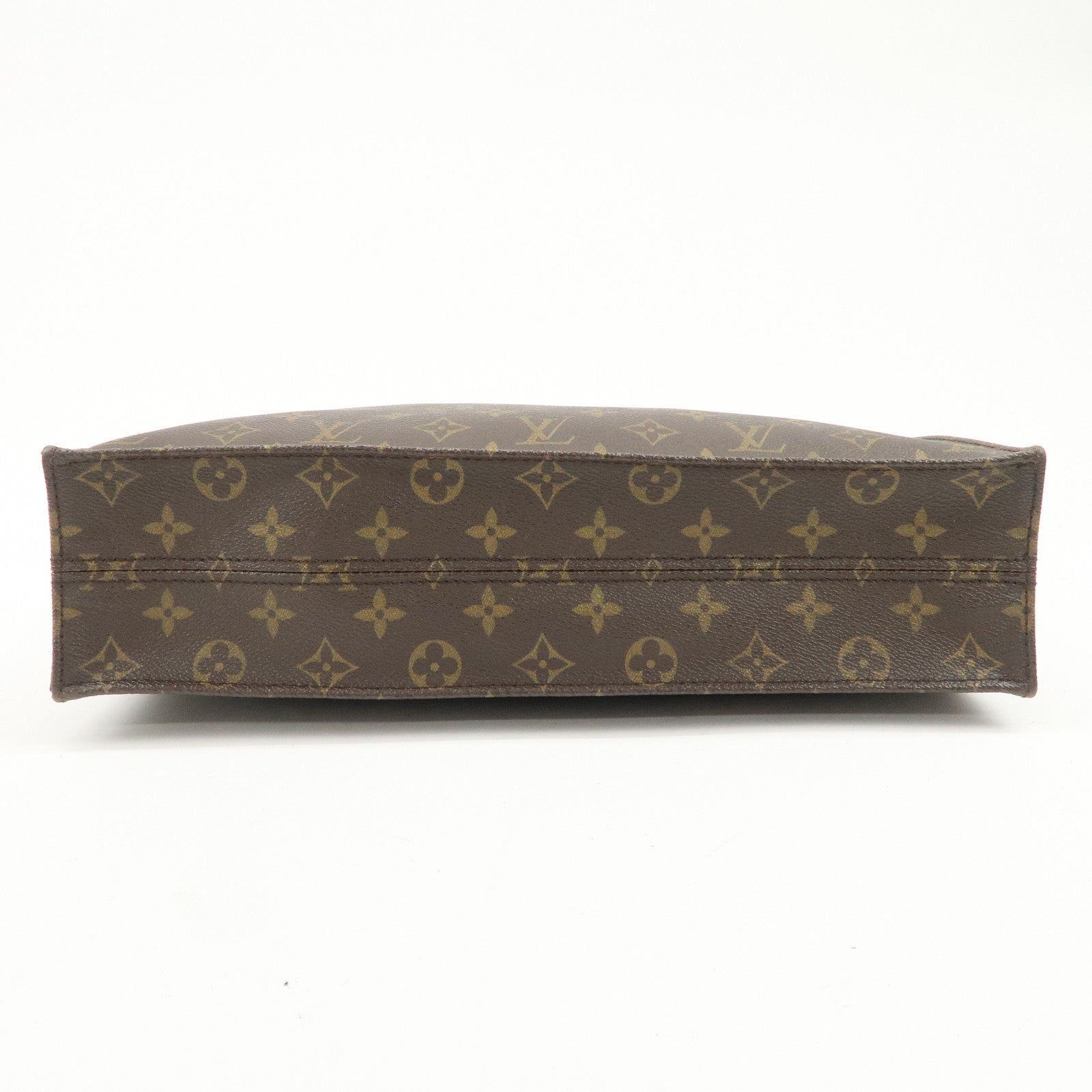 Louis Vuitton Monogram Sac Plat Tote Bag Hand Bag Brown M51140