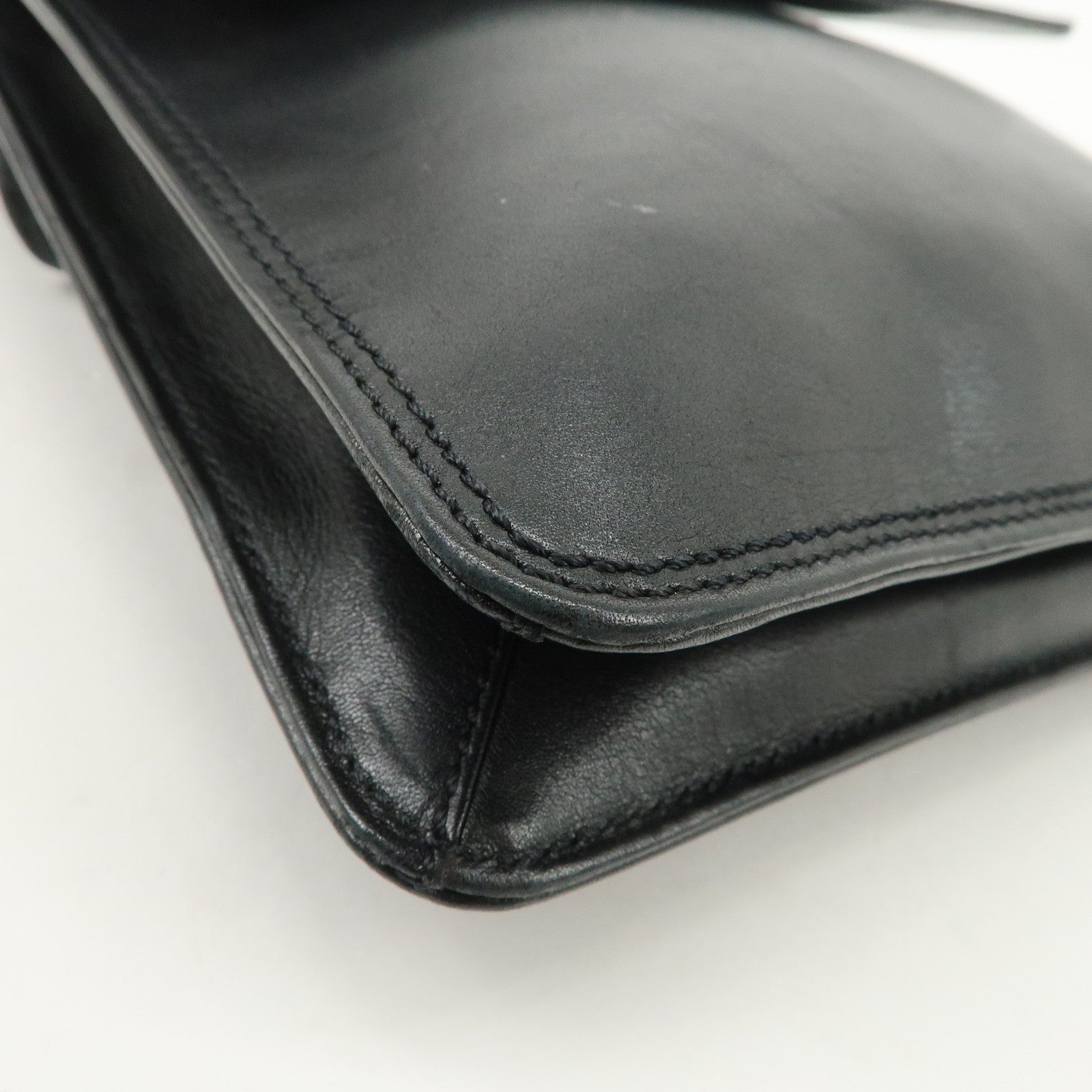CHANEL Leather Shoulder Bag Crossbody Bag Black