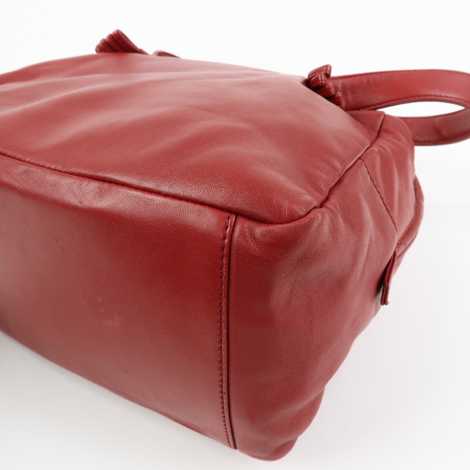 LOEWE Anagram Nappa Leather Hand Bag Shoulder Bag Red