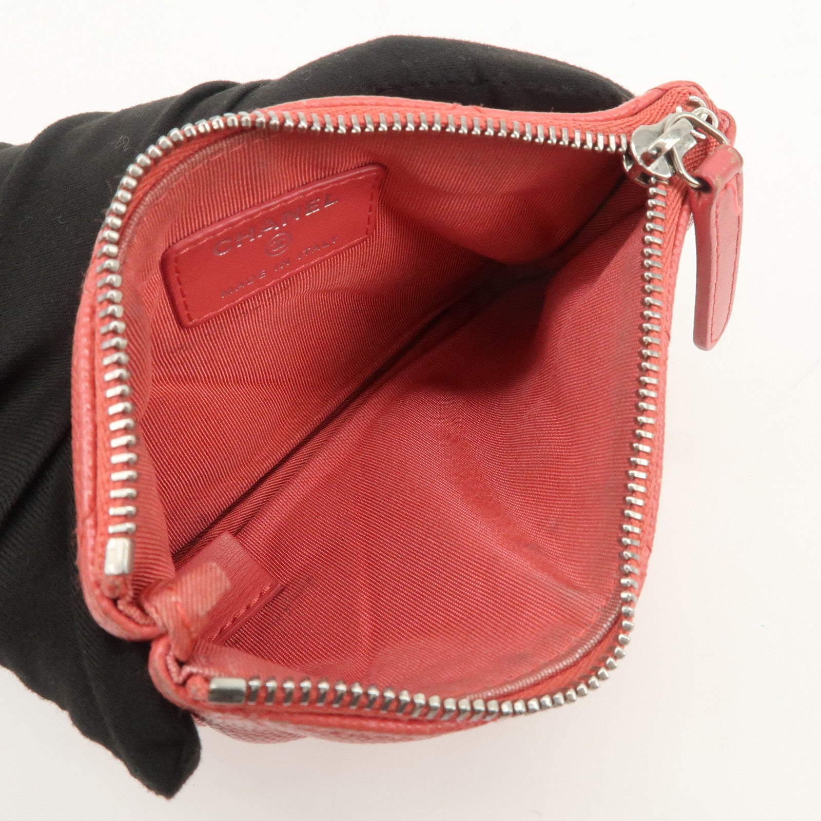 CHANEL Matelasse Caviarskin Classic Mini Pouch Pink A82365