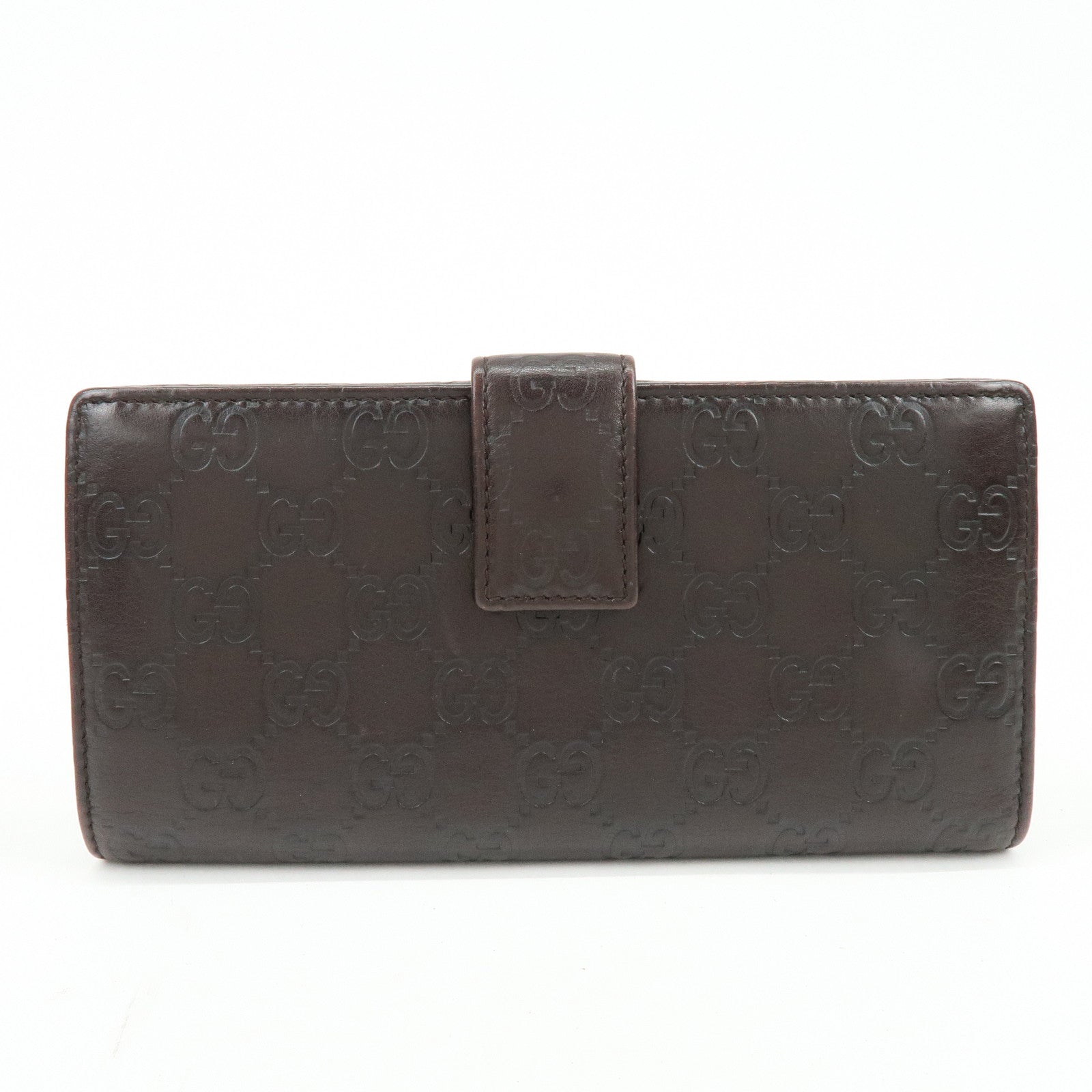 GUCCI Guccissima Leather Long Wallet Dark Brown 112715