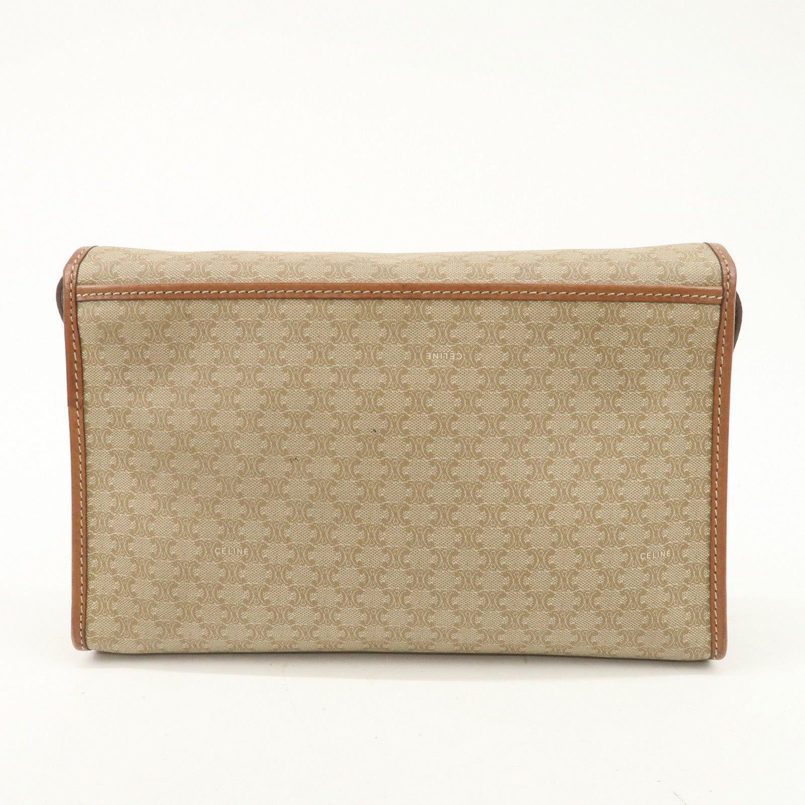 CELINE Macadam PVC Leather 2Way Bag Shoulder Bag Beige