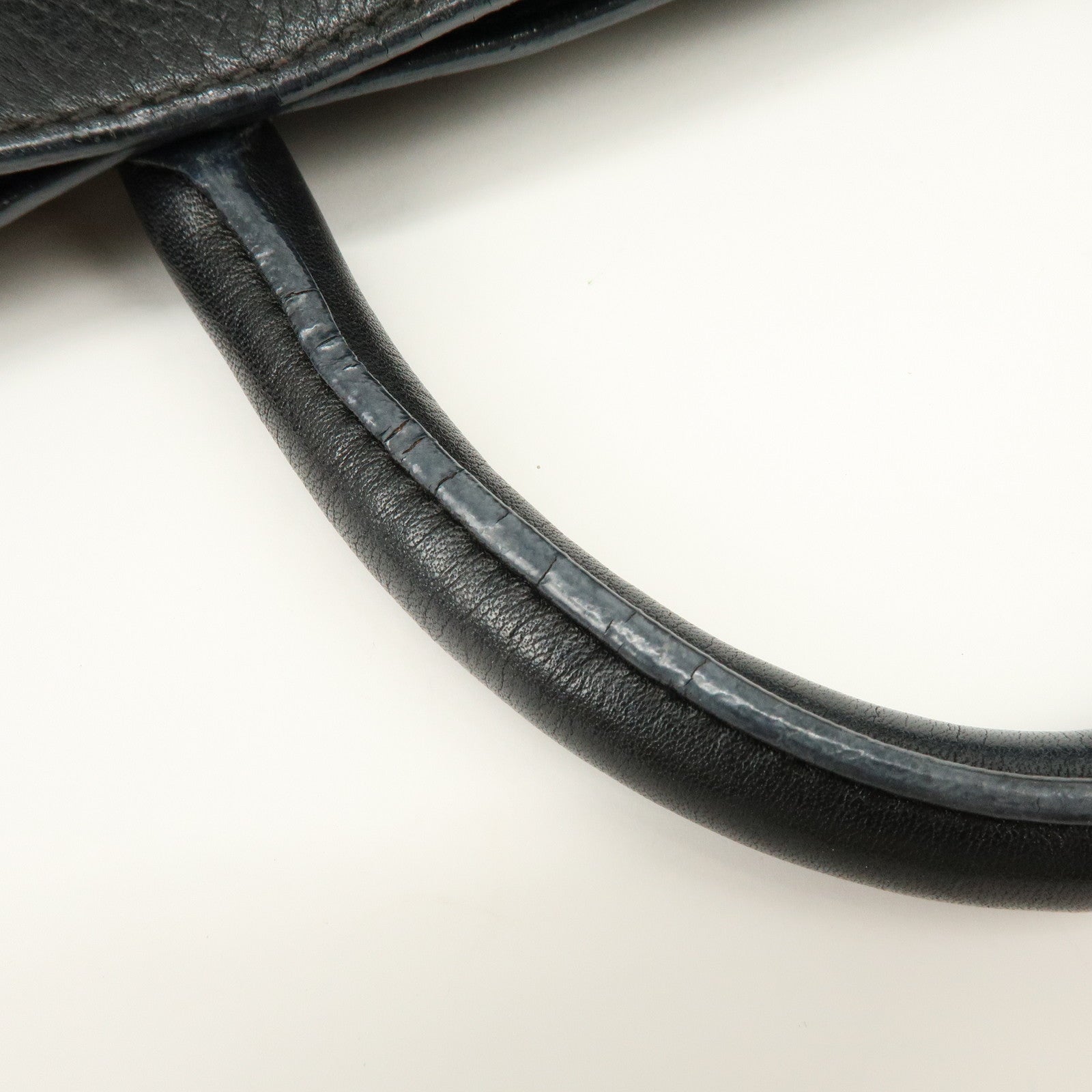 PRADA Logo Leather 2Way Bag Hand Bag Shoulder Bag Black BN1226