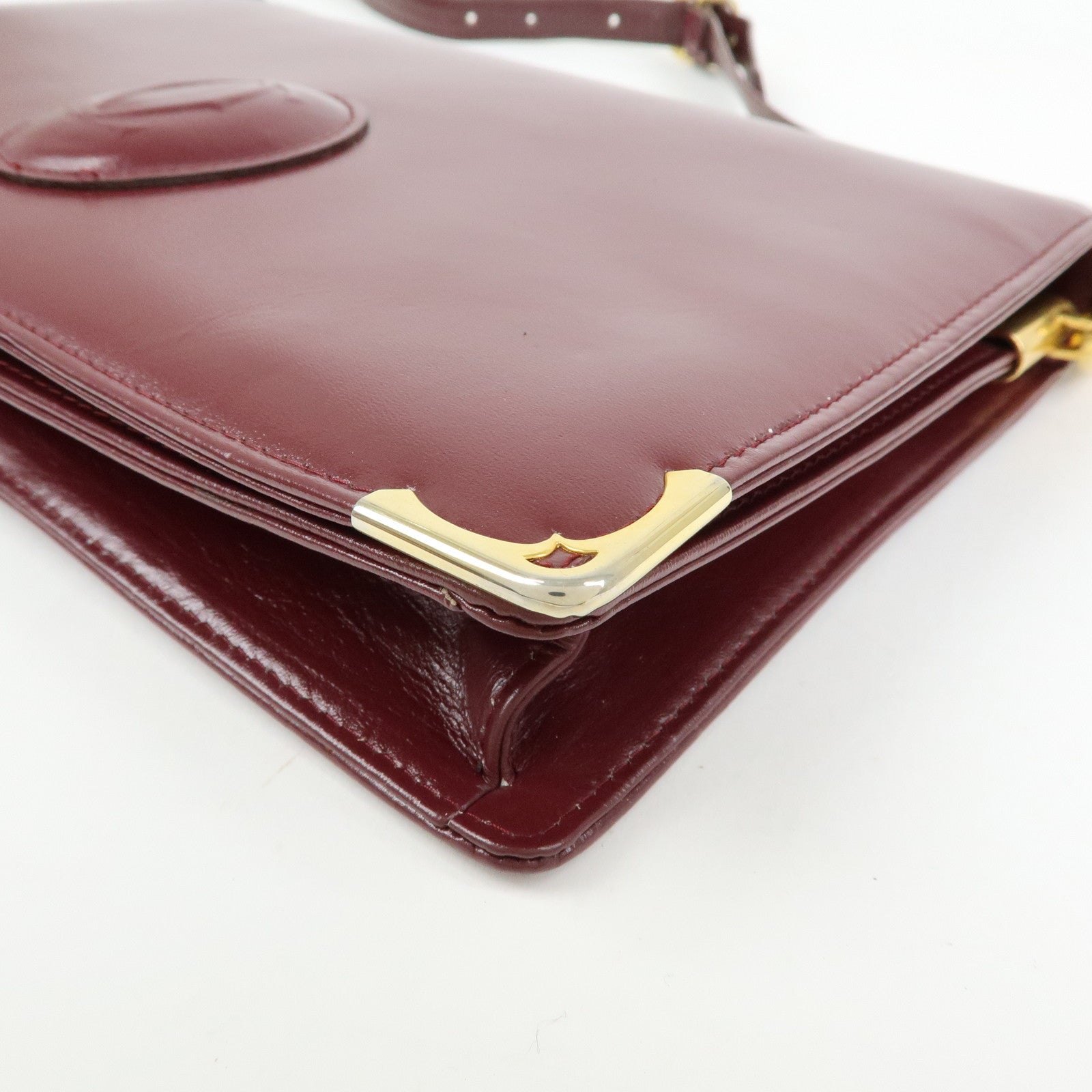 Cartier Must de Cartier Leather Shoulder Bag Crossbody Bag Bordeaux