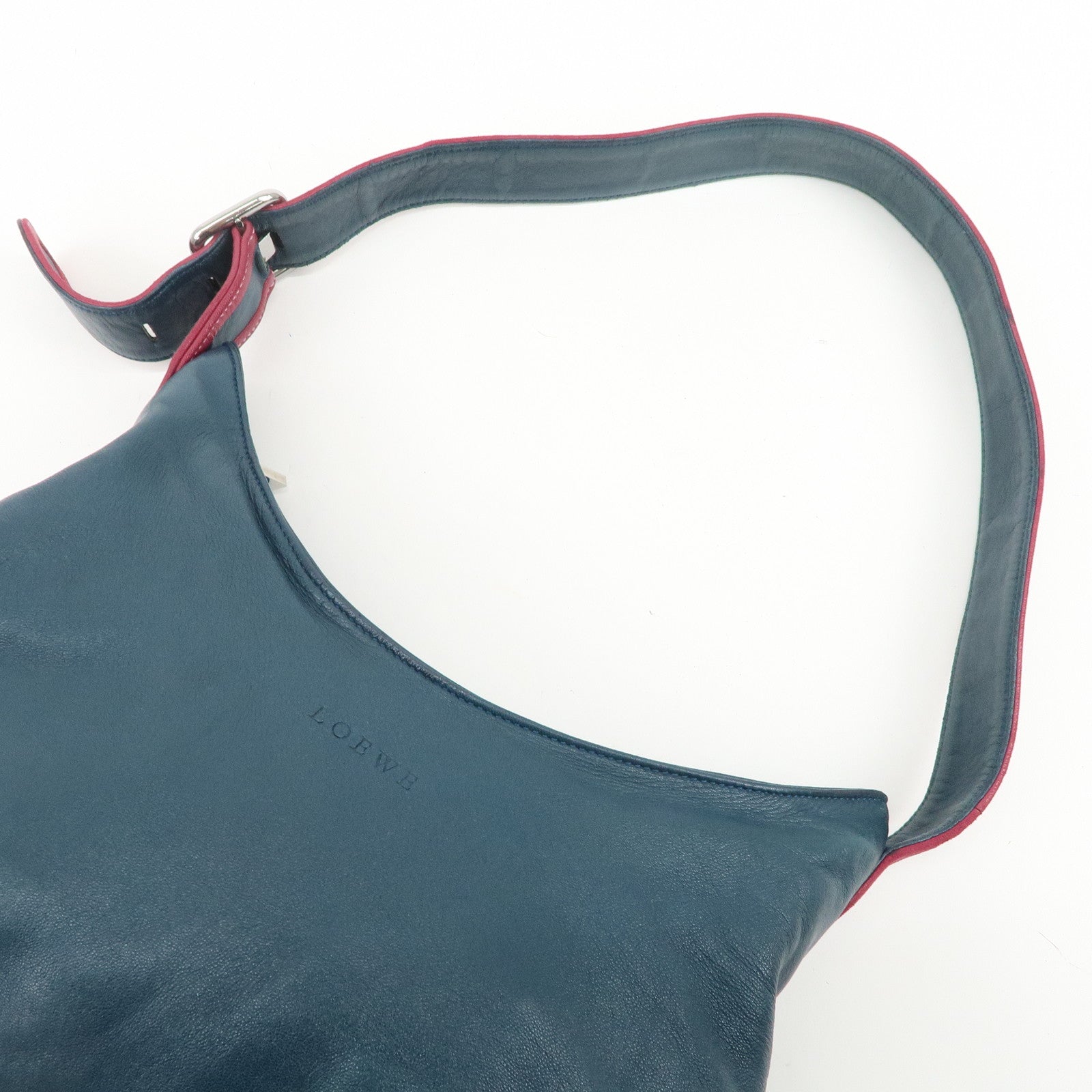 LOEWE Nappa Leather Shoulder Bag Hand Bag Blue Pink