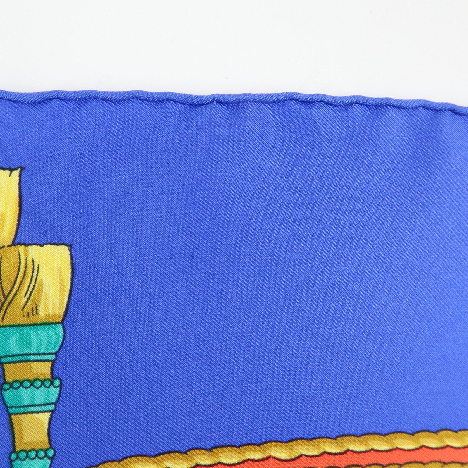 HERMES Carre 90 Silk 100% Scarf HOMMAGE A CHARLES GARNIER Blue