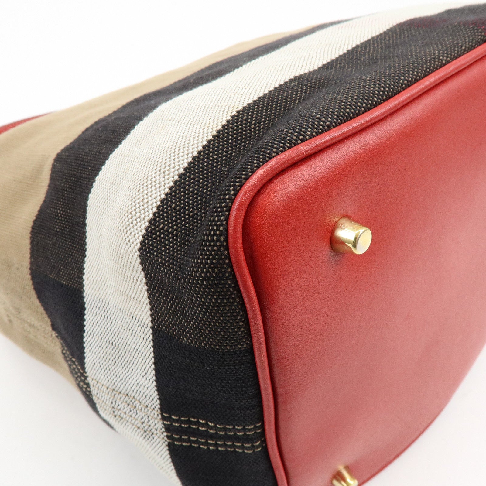Burberry Nova Plaid Canvas Leather 2Way Shoulder Hand Bag Beige