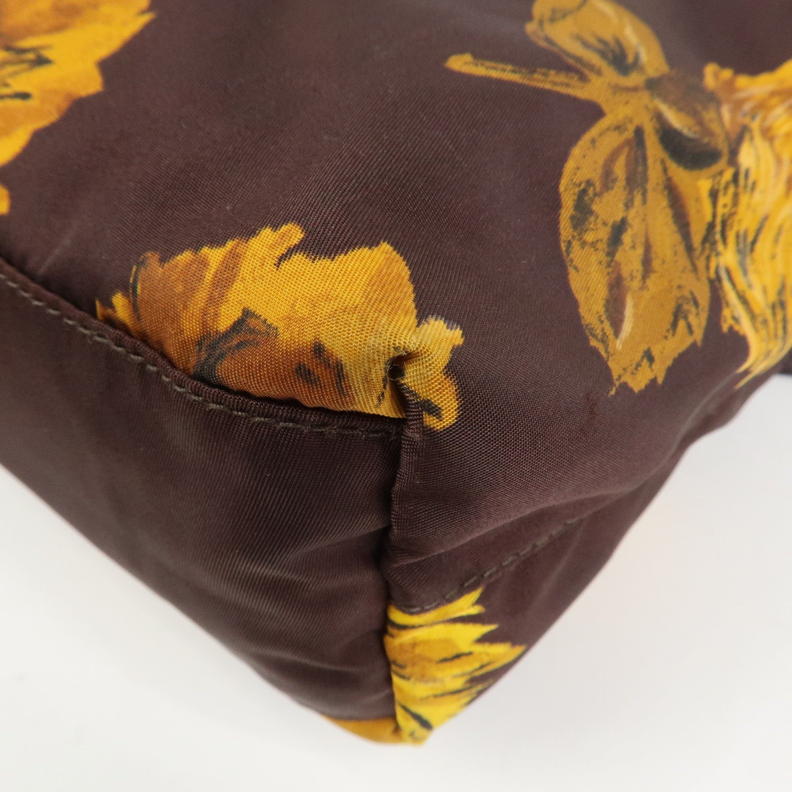 PRADA Triangle Logo Nylon Leather 2Way Shoulder Bag Flower Print
