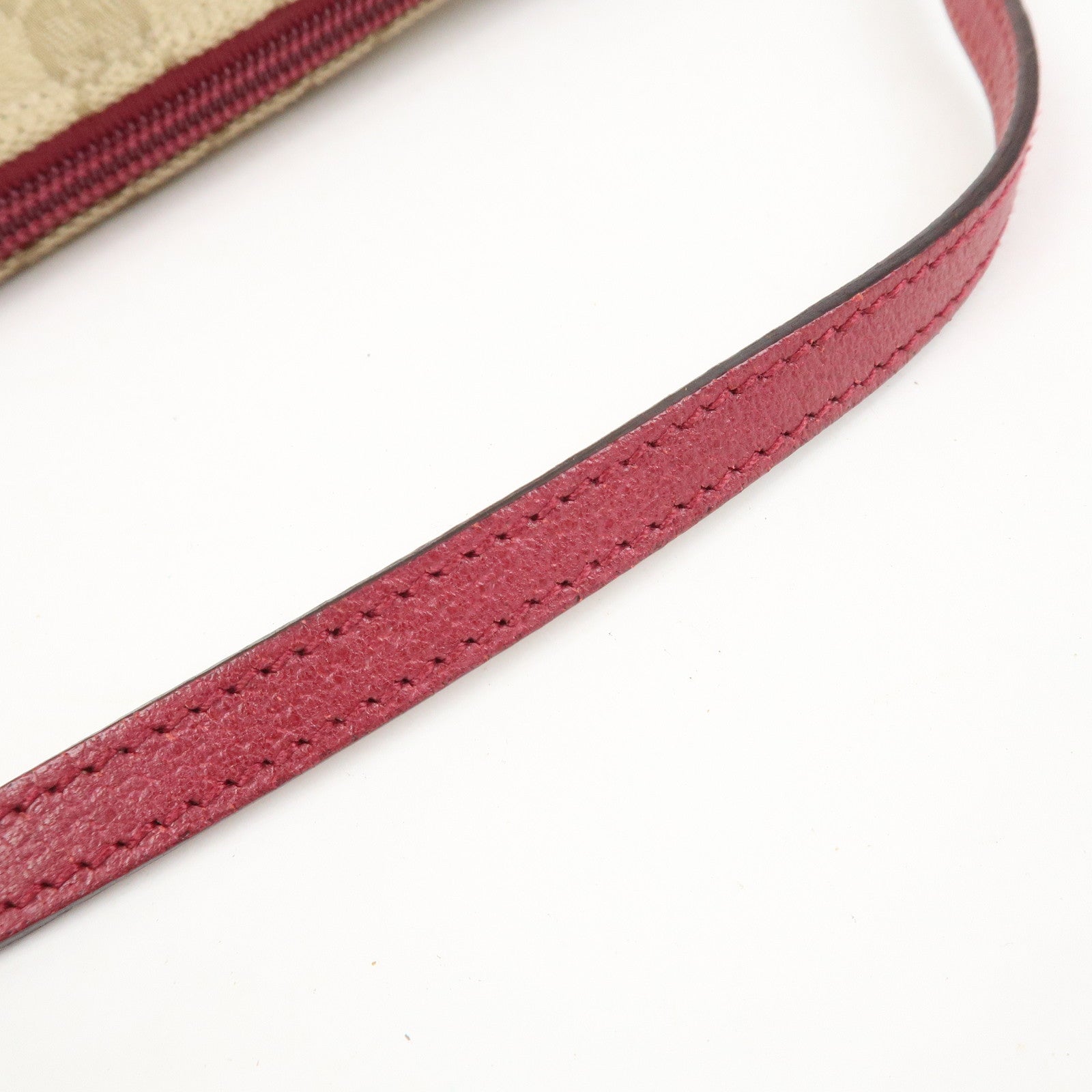 GUCCI Boat Bag Logo GG Monogram Canvas Hand Bag Beige Pink 07198
