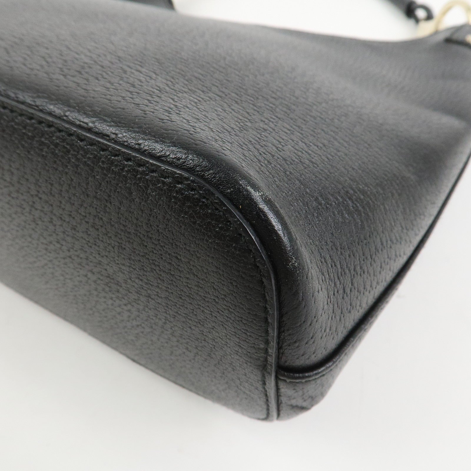 GUCCI Leather Shoulder Bag Hand Bag Black 115003