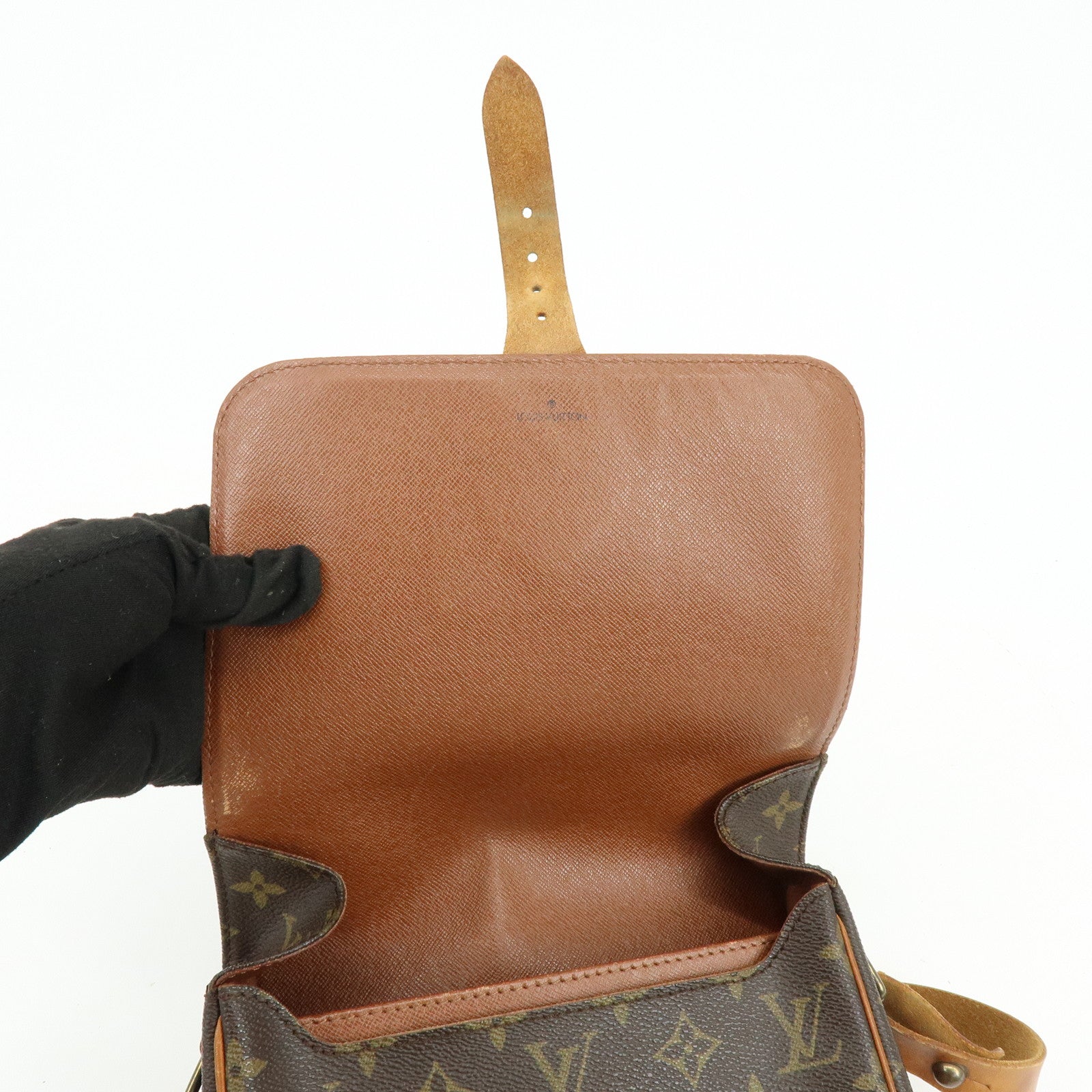 Louis Vuitton Monogram Cartouchiere MM Shoulder Bag Brown M51253
