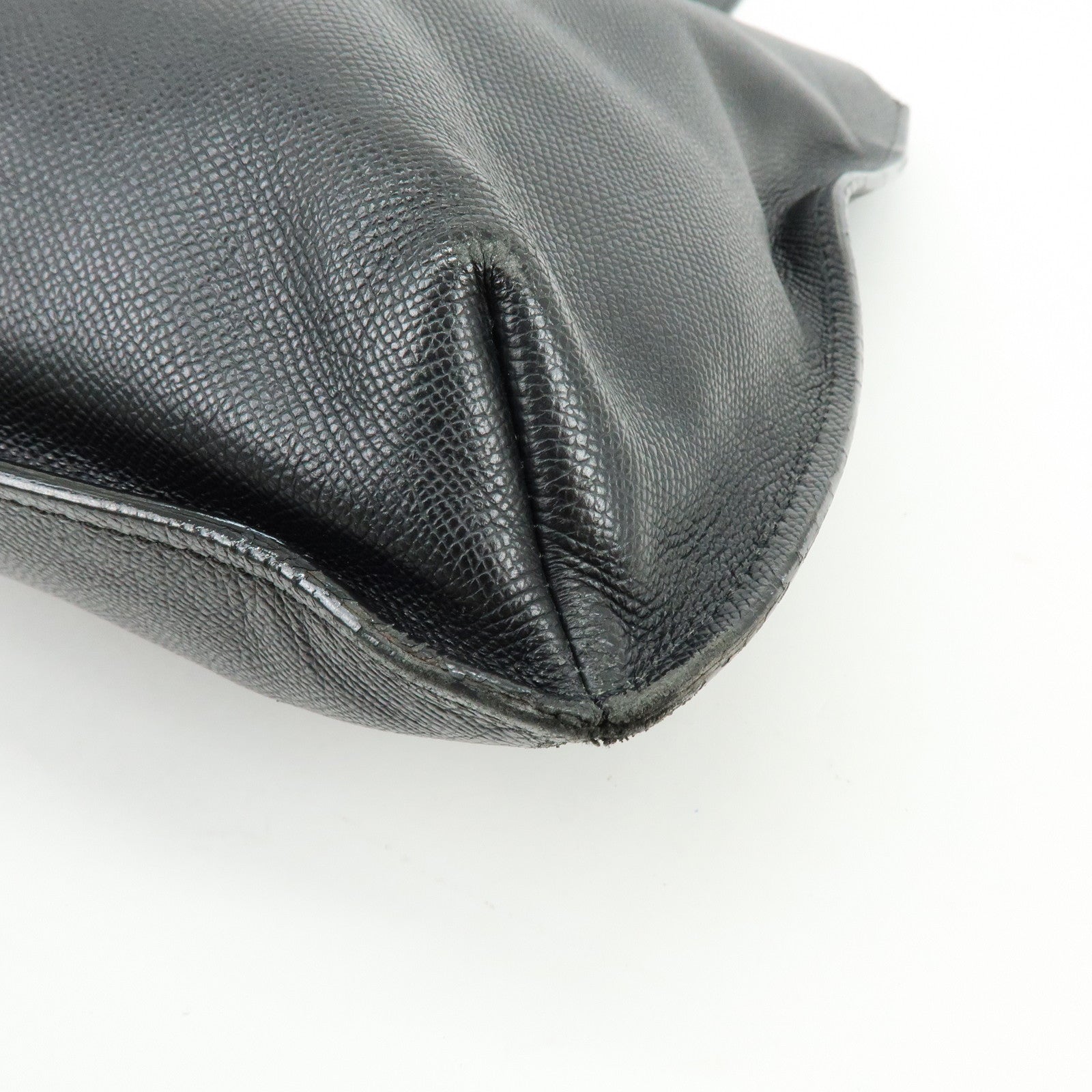 CHANEL Calf Skin Tote Bag Shoulder Bag Black