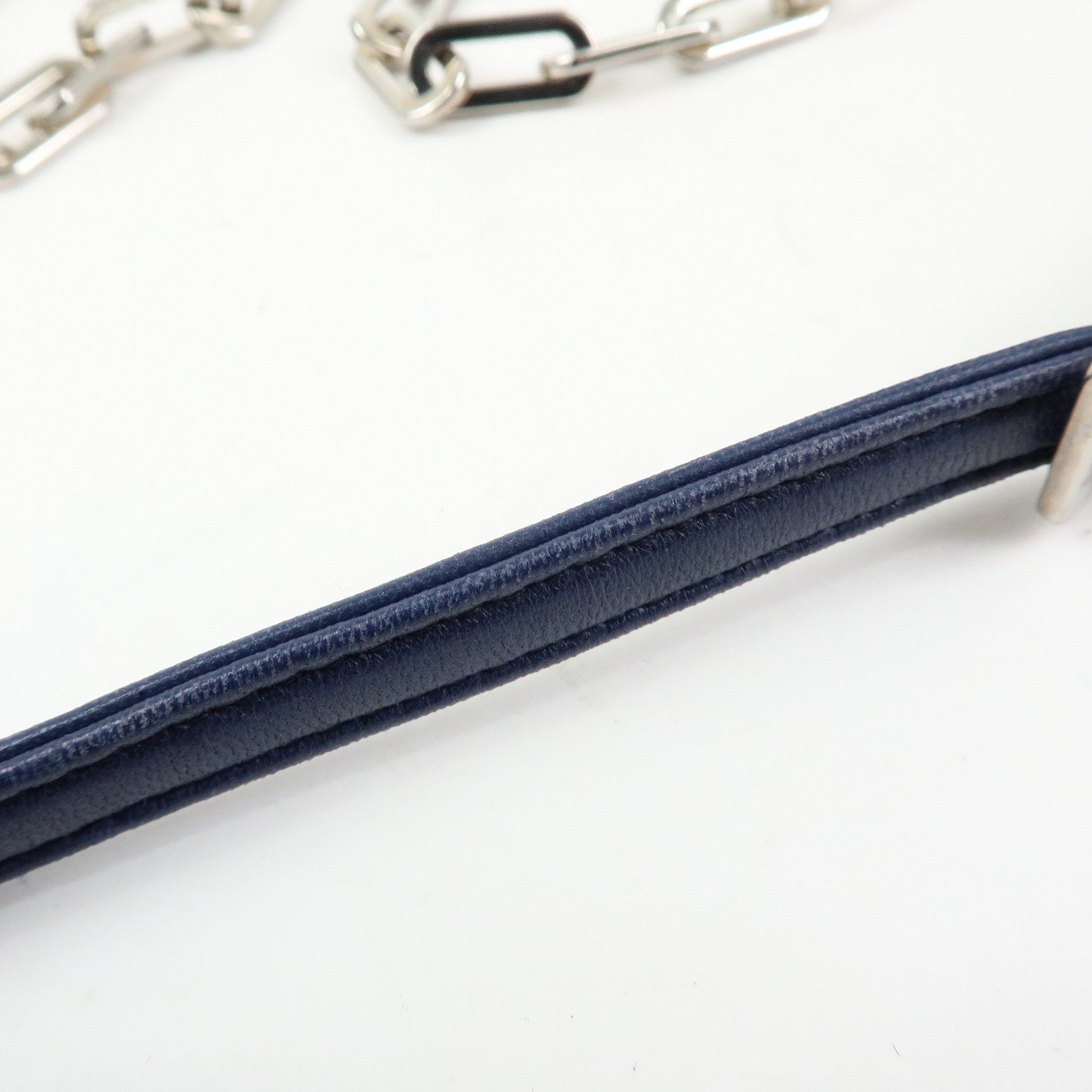 MIU MIU Matelasse Nappa Leather Shoulder Bag Chain Bag Navy