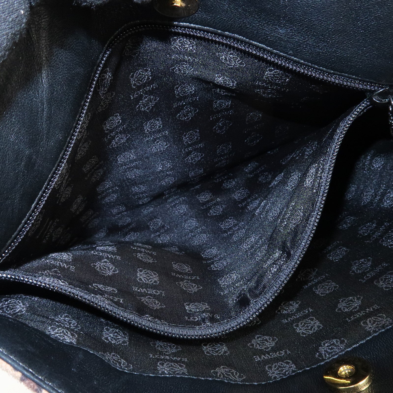 LOEWE Anagram Leather Tote Bag Leopard Black