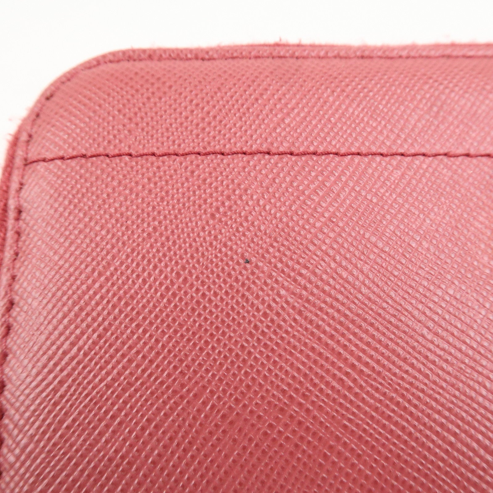 PRADA Logo Saffiano Leather Zippy Long Wallet Pink 1M0506
