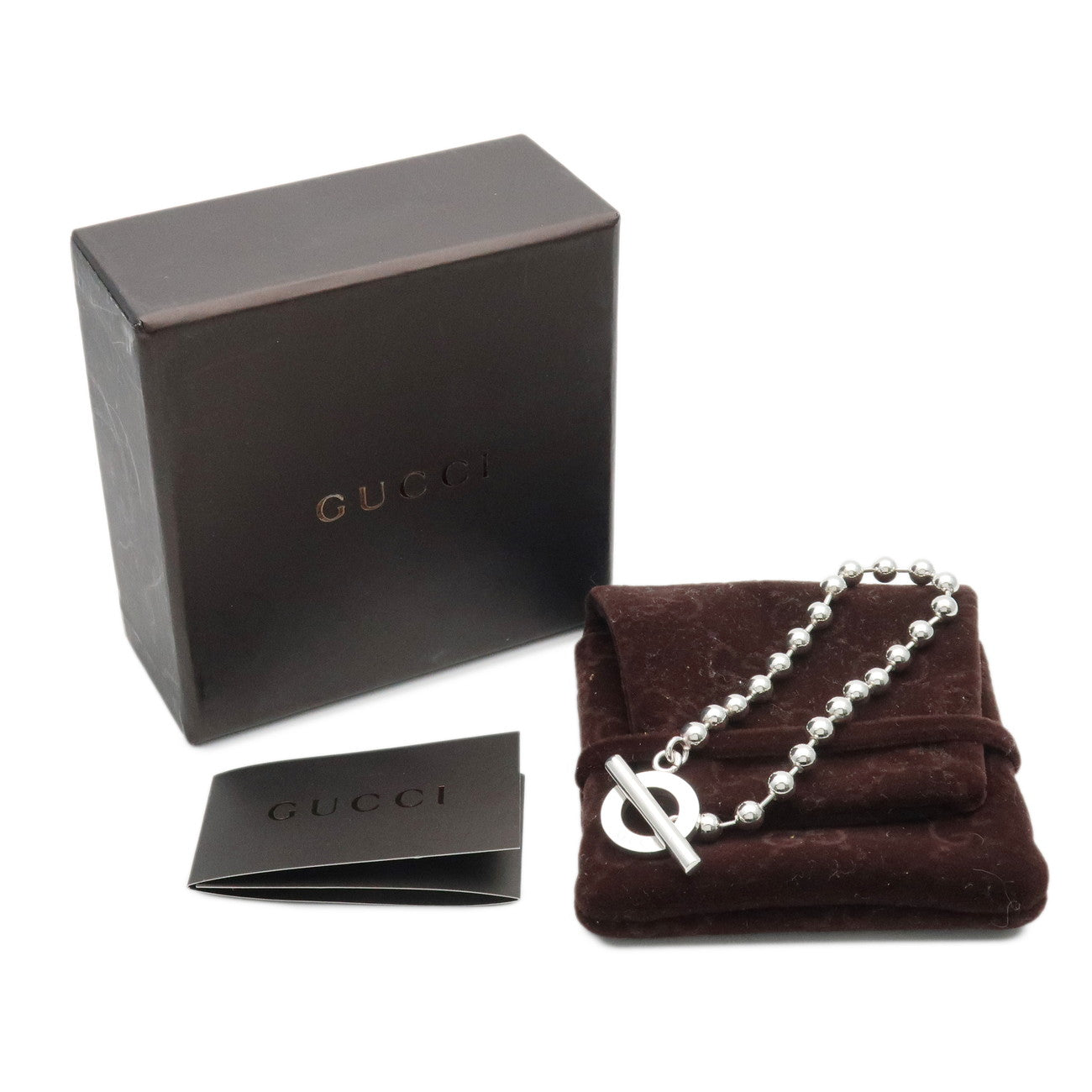 GUCCI Ball Chain Bracelet SV925 Silver 010294