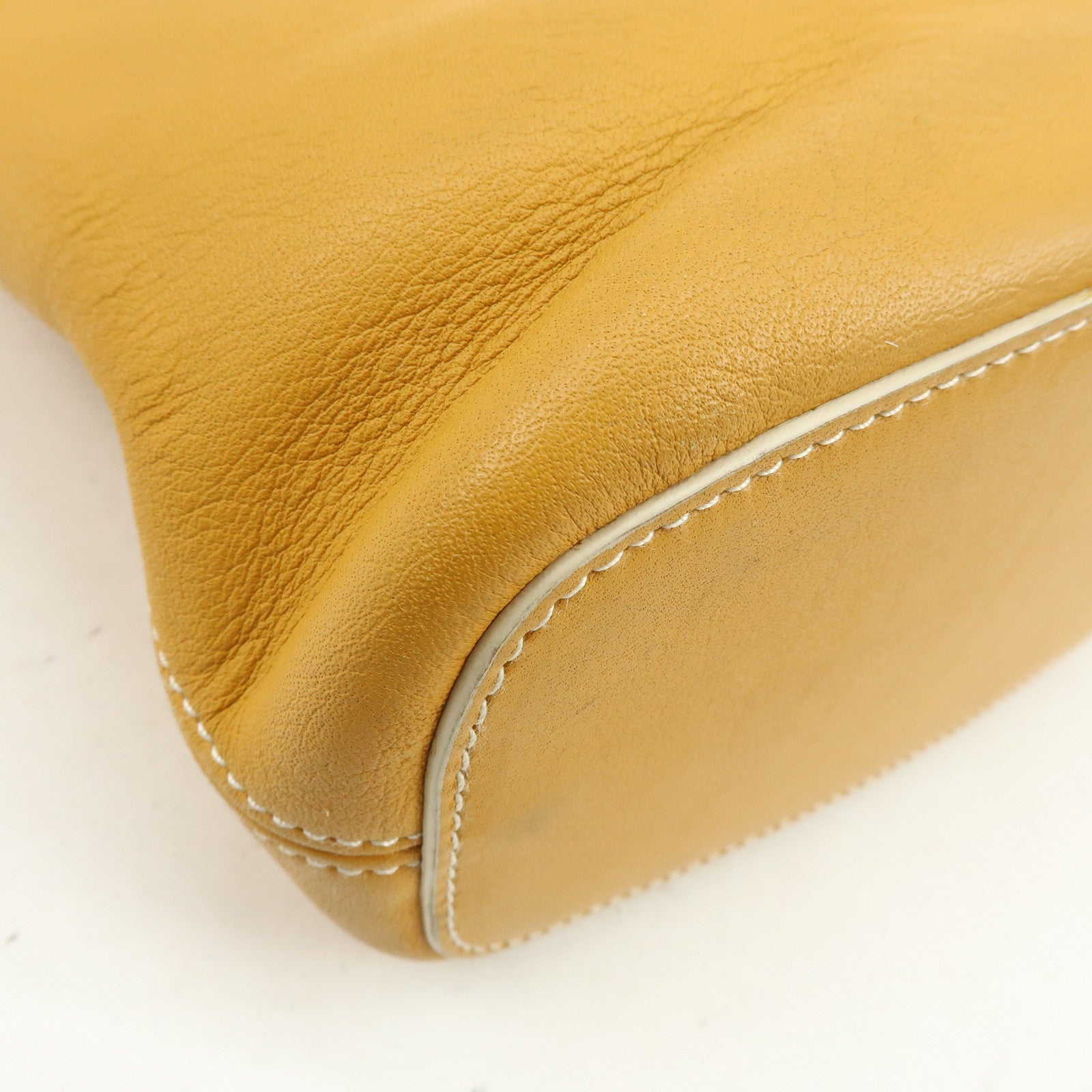 LOEWE Leather Shoulder Bag Hand Bag Light Brown