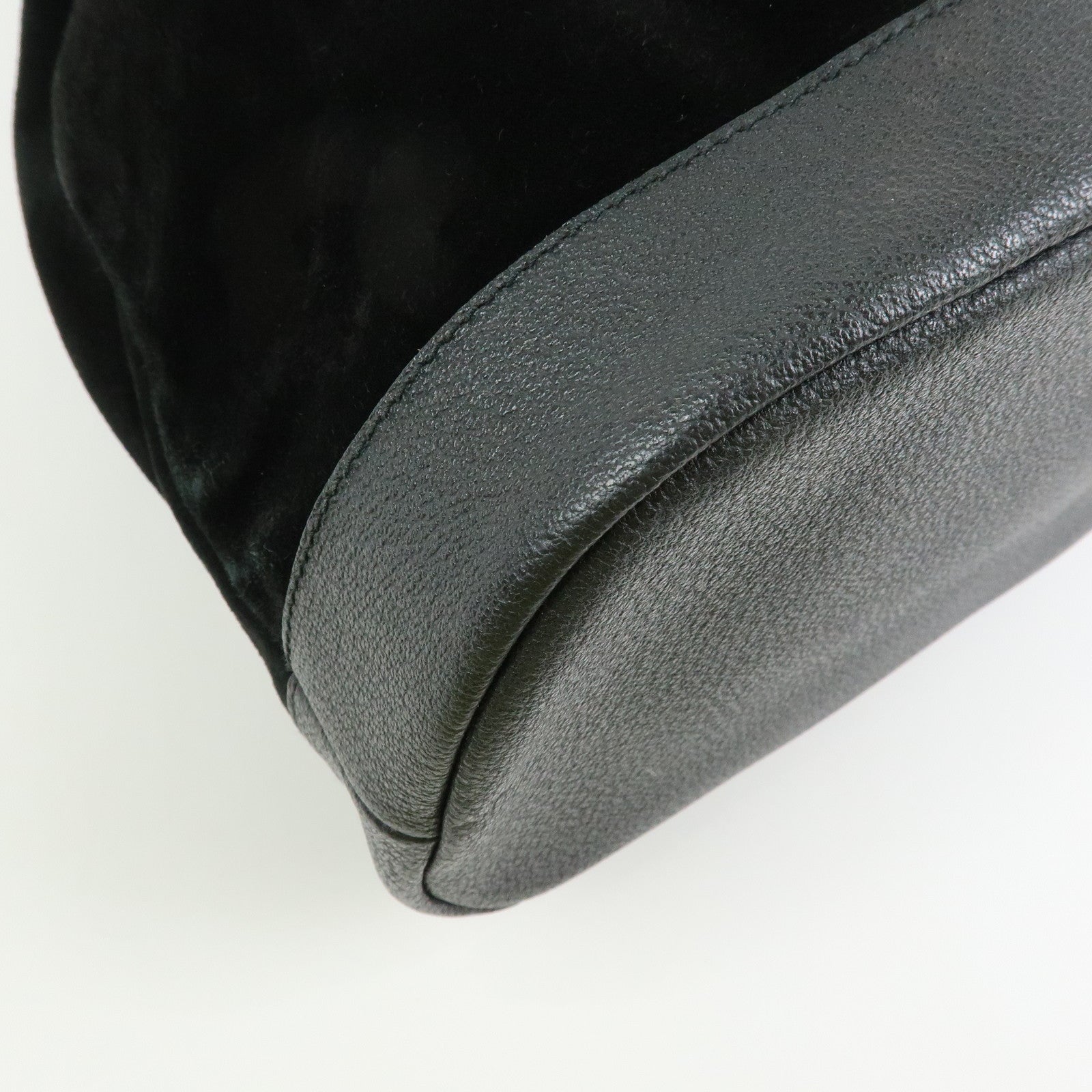 GUCCI Bamboo Suede Leather Backpack Rucksuck Black 003・2855・0043・0