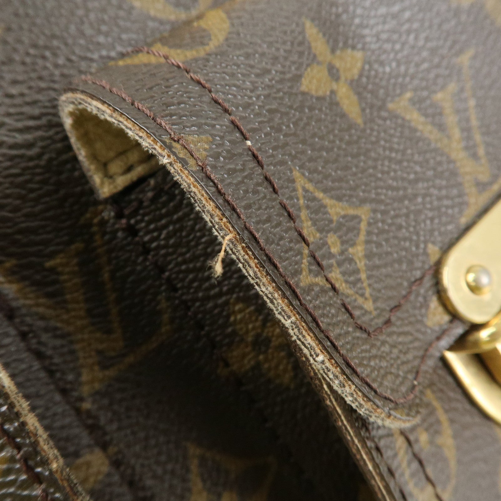 Louis Vuitton Monogram Manhattan PM Hand Bag Brown M40026 Used