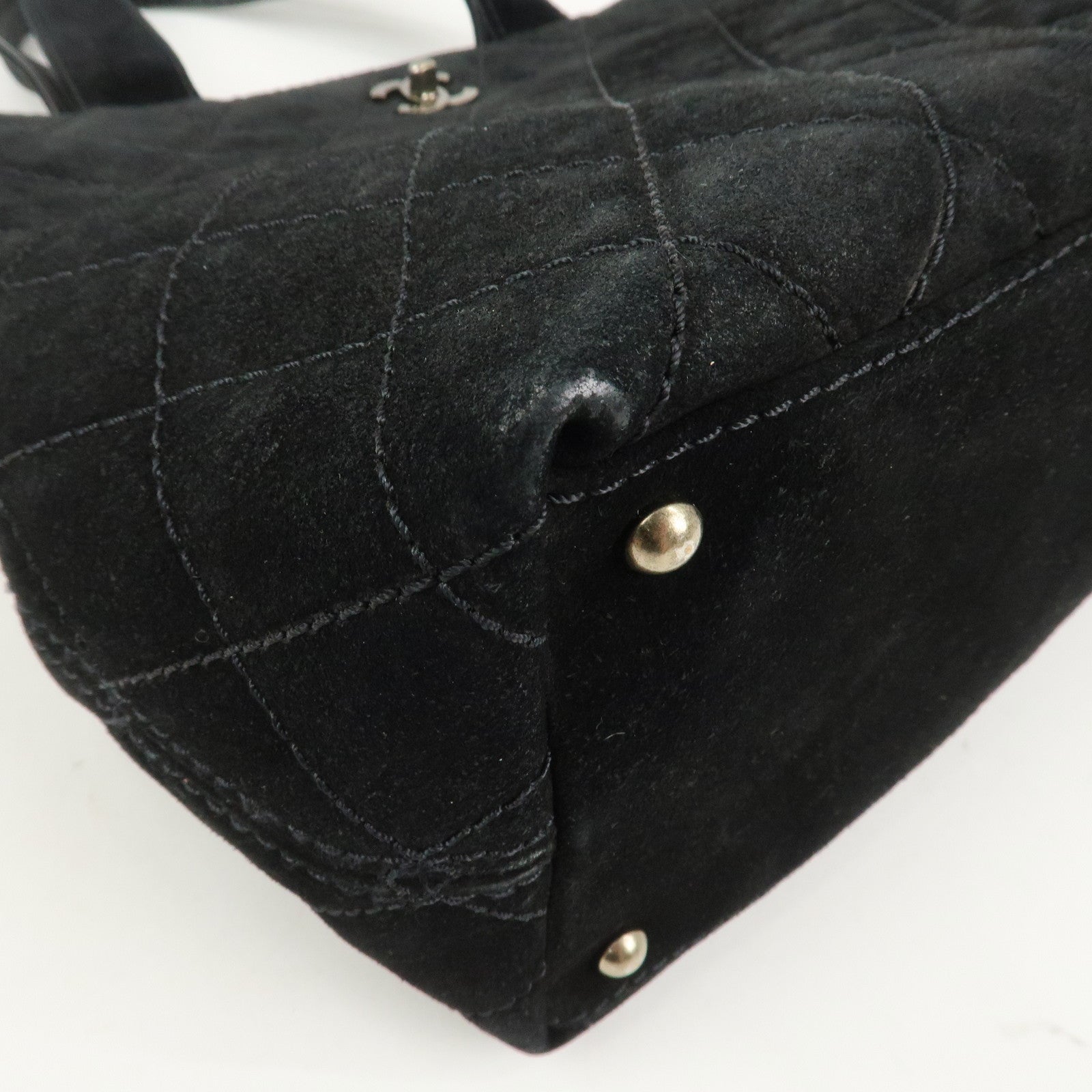 CHANEL Wild Stitch Matelasse Suede 2Way Bag Shoulder Bag Hand Bag