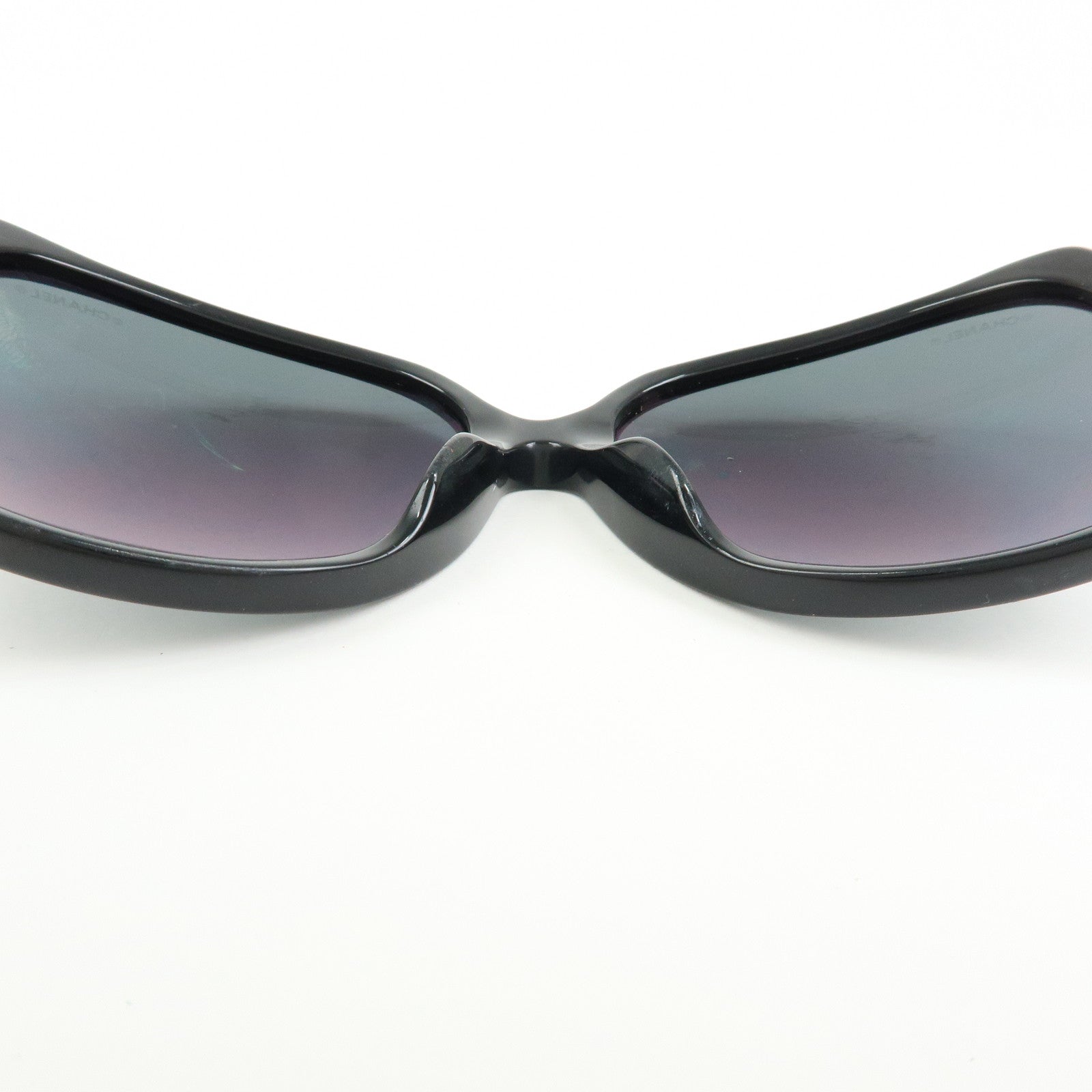CHANEL COCO Mark Plastic Sunglasses 61□16 Black 5216-A