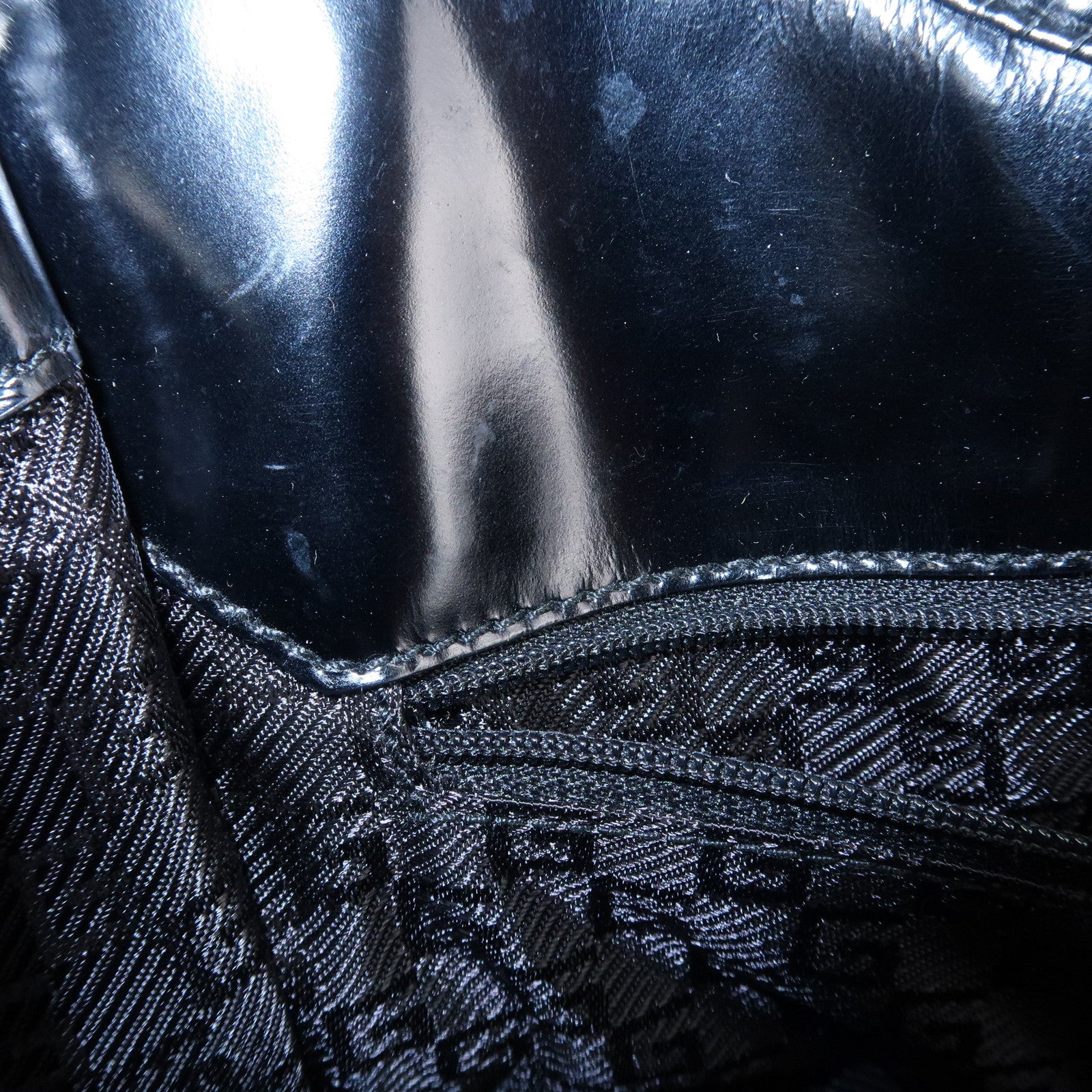 GUCCI Jackie Leather Shoulder Bag Beige Black 002.1067 Used