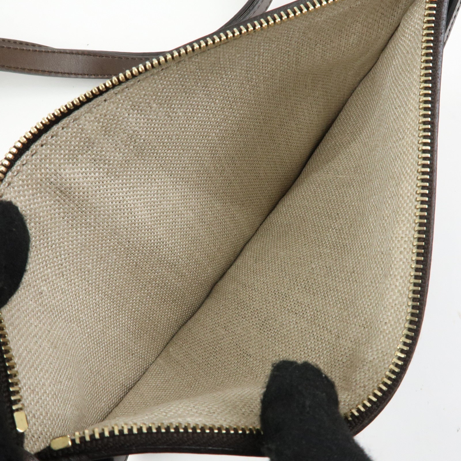 GUCCI GUCCI Craft Canvas Leather Tote Bag Beige Brown 247207