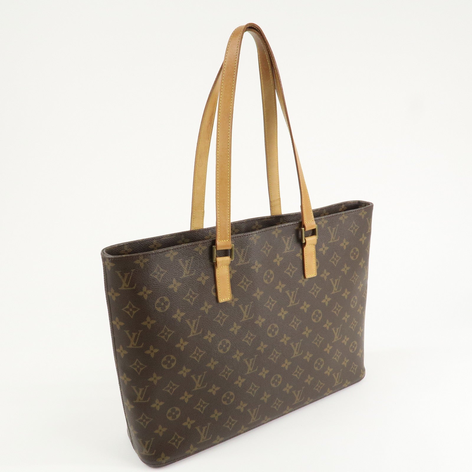 Louis Vuitton Monogram Luco Tote Bag Hand Bag Brown M51155 Used