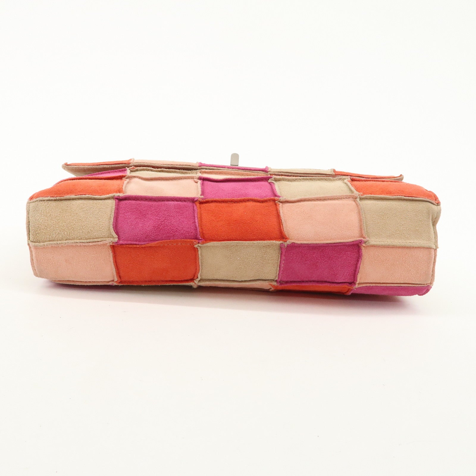 CHANEL 2.55 Suede Patchwork Chain Shoulder Bag Multicolor A14528