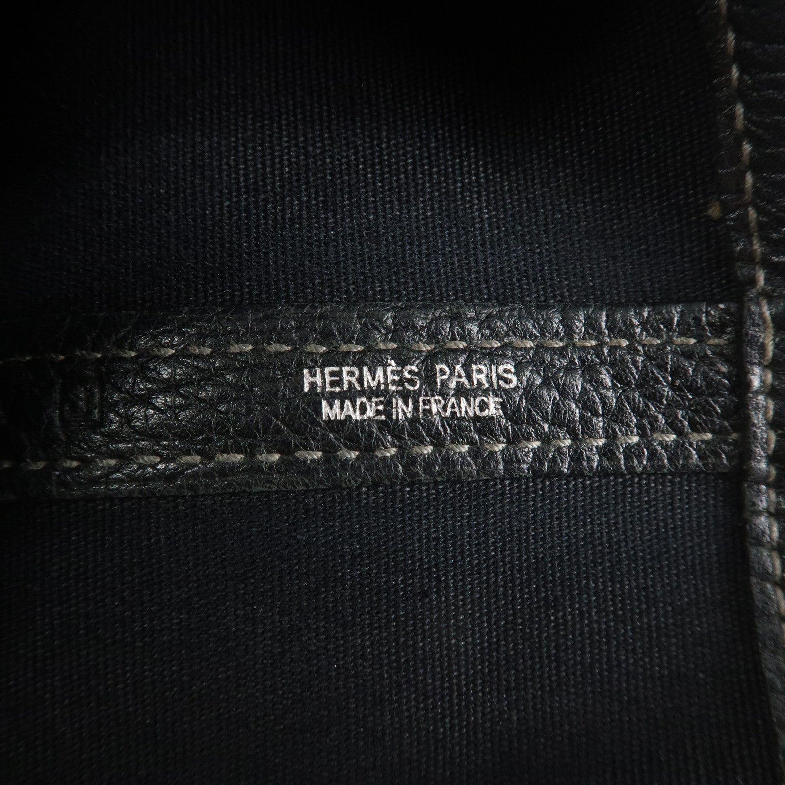 HERMES Negonda Leather Garden Party PM Tote Bag Hand Bag Black Used