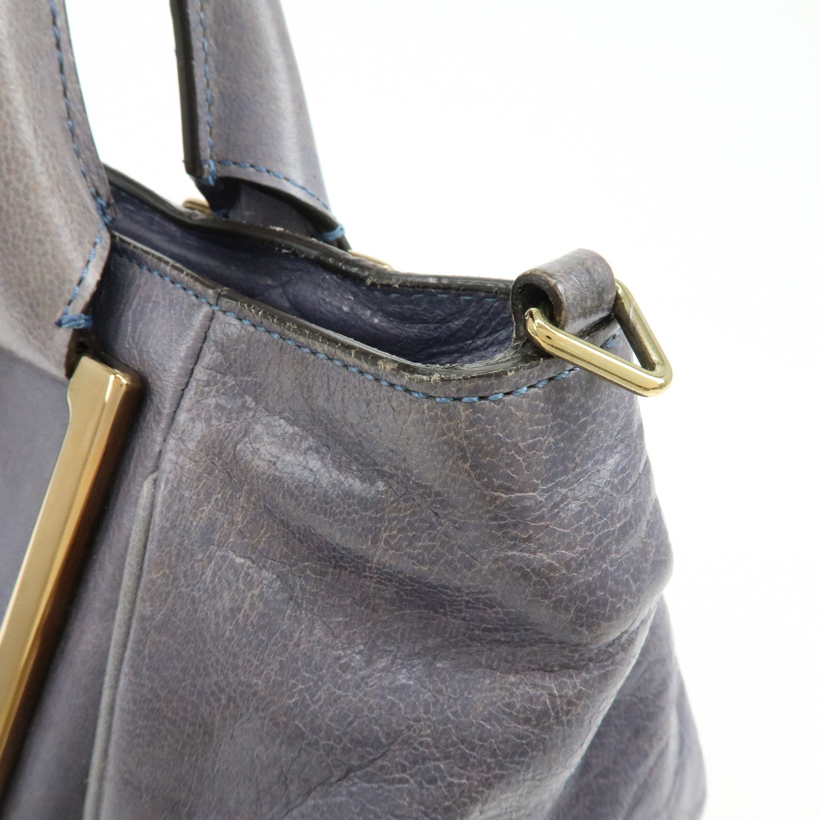 Chloe Ethel Leather 2Way Bag Shoulder Bag Hand Bag Gray