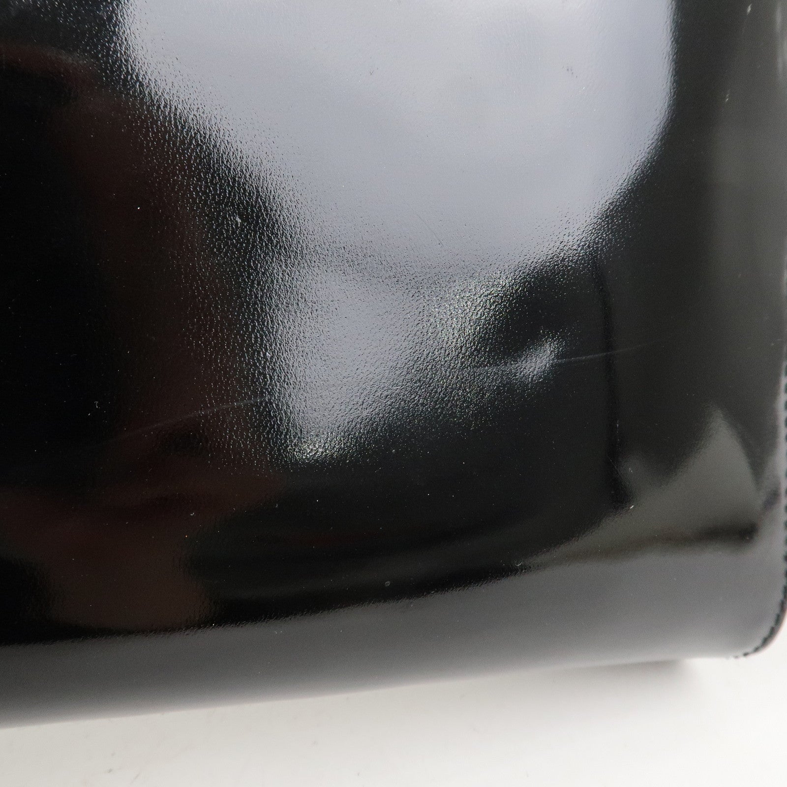 Ferragamo Patent Leather Shoulder Bag Hand Bag Black Silver HDW