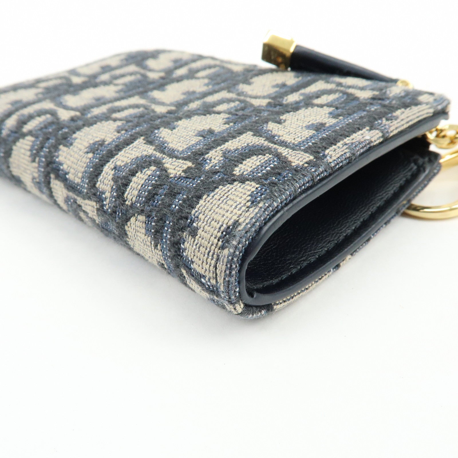 Christian Dior Oblique 30 Montaigne Jacquard Canvas Coin Case Navy
