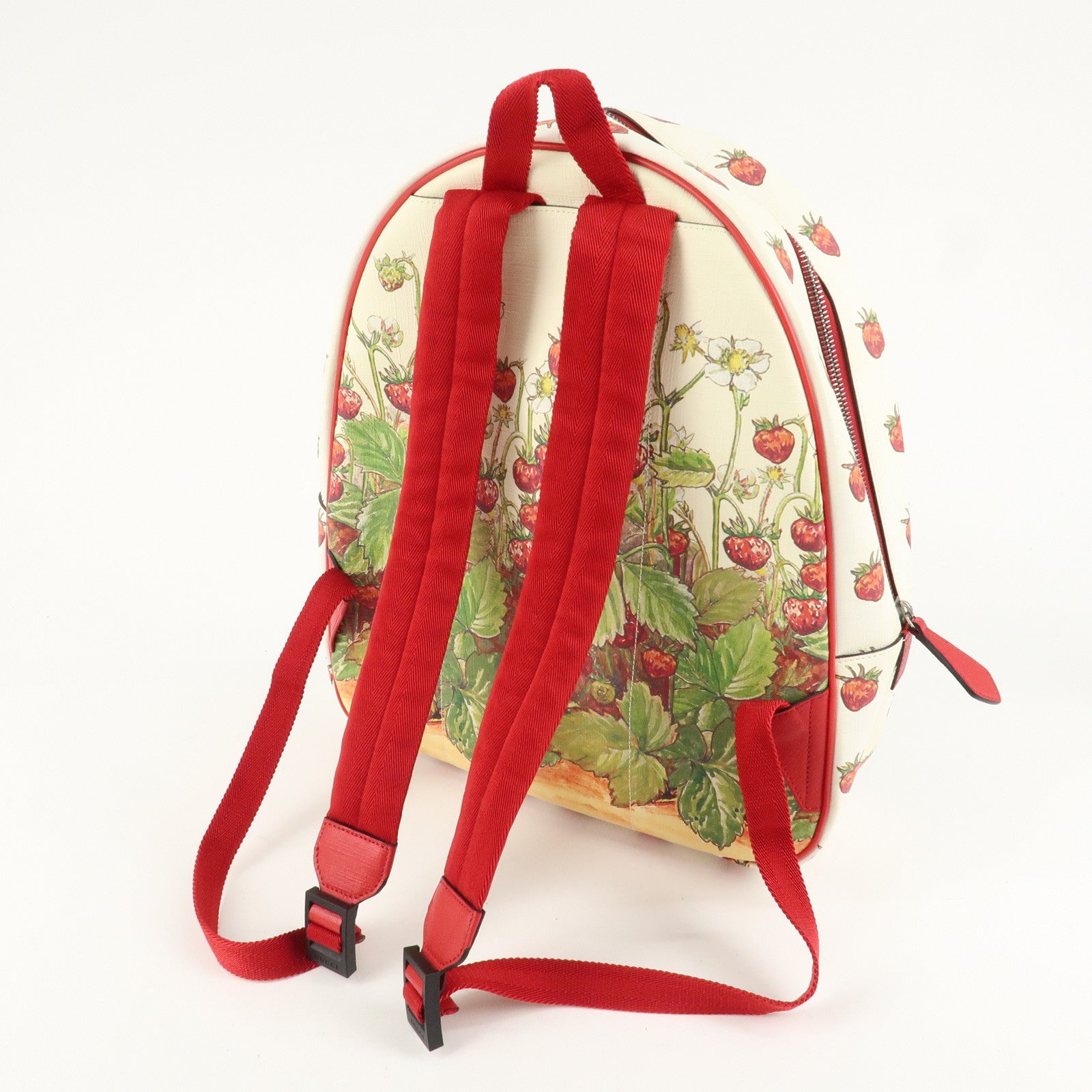 GUCCI Children's PVC Leather Back Pack Beige Red 433578 Used