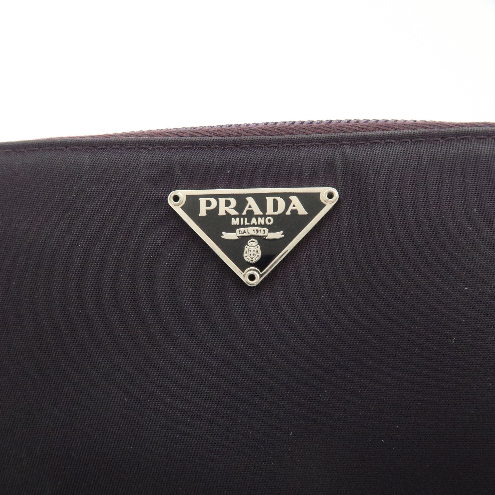 PRADA Nylon Bi-fold Round Zippy Compact Wallet Black