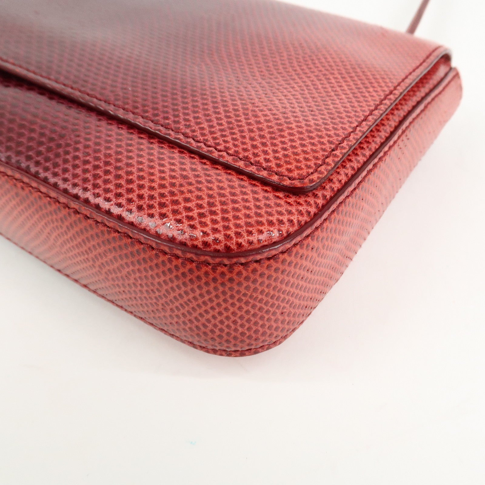 GUCCI Logo Leather Hand Bag Shoulder Bag Red 011.4227