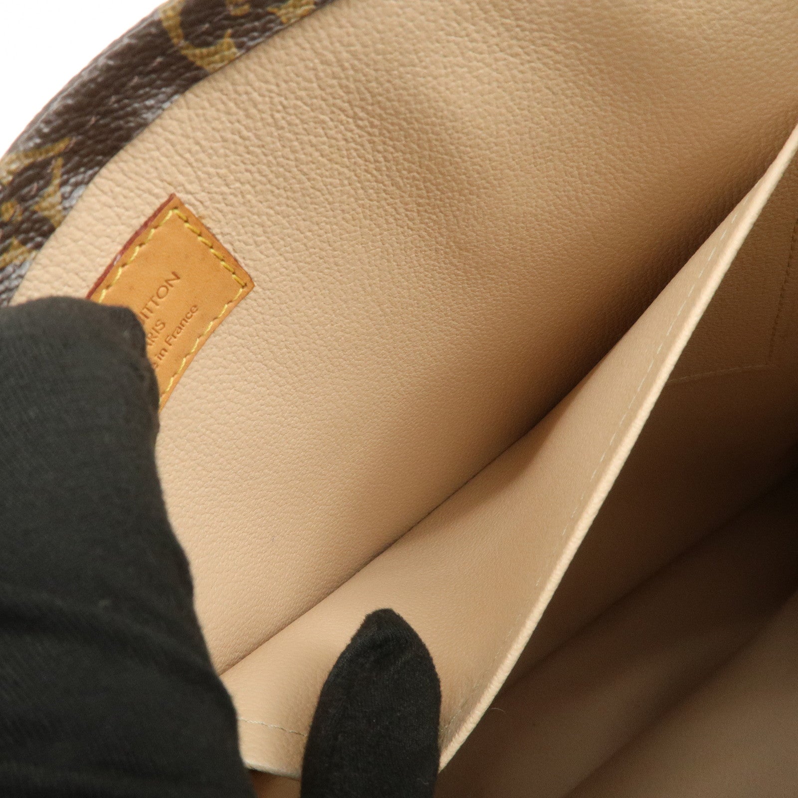 Louis Vuitton Monogram Sac Plat Tote Bag Hand Bag Brown M51140