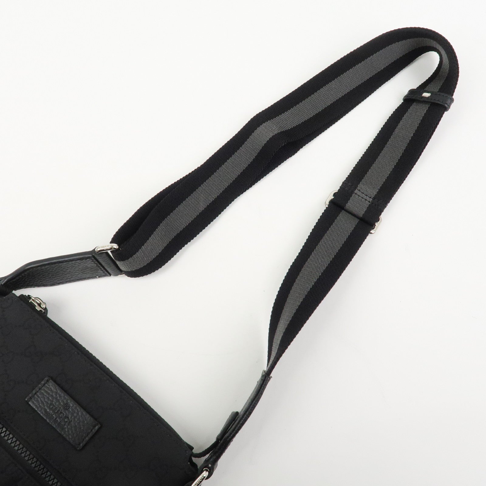 GUCCI Sherry GG Nylon Leather Shoulder Bag Crossbody Bag 449183