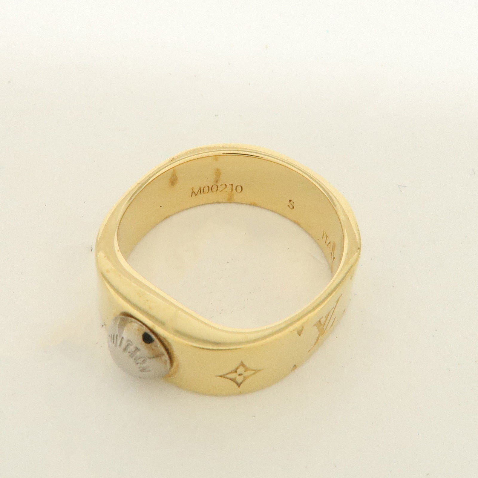 Louis Vuitton Nanogram Bague Metal Ring Size S Gold M00210