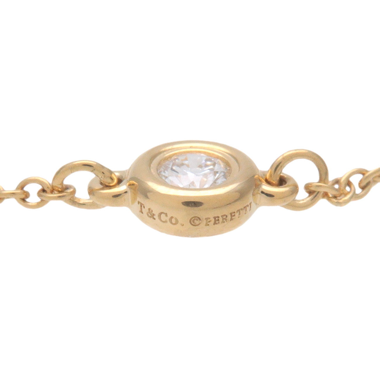 Tiffany & Co By the Yard 1P Diamond Ring US6.5-7 K18YG 0.07ct Used