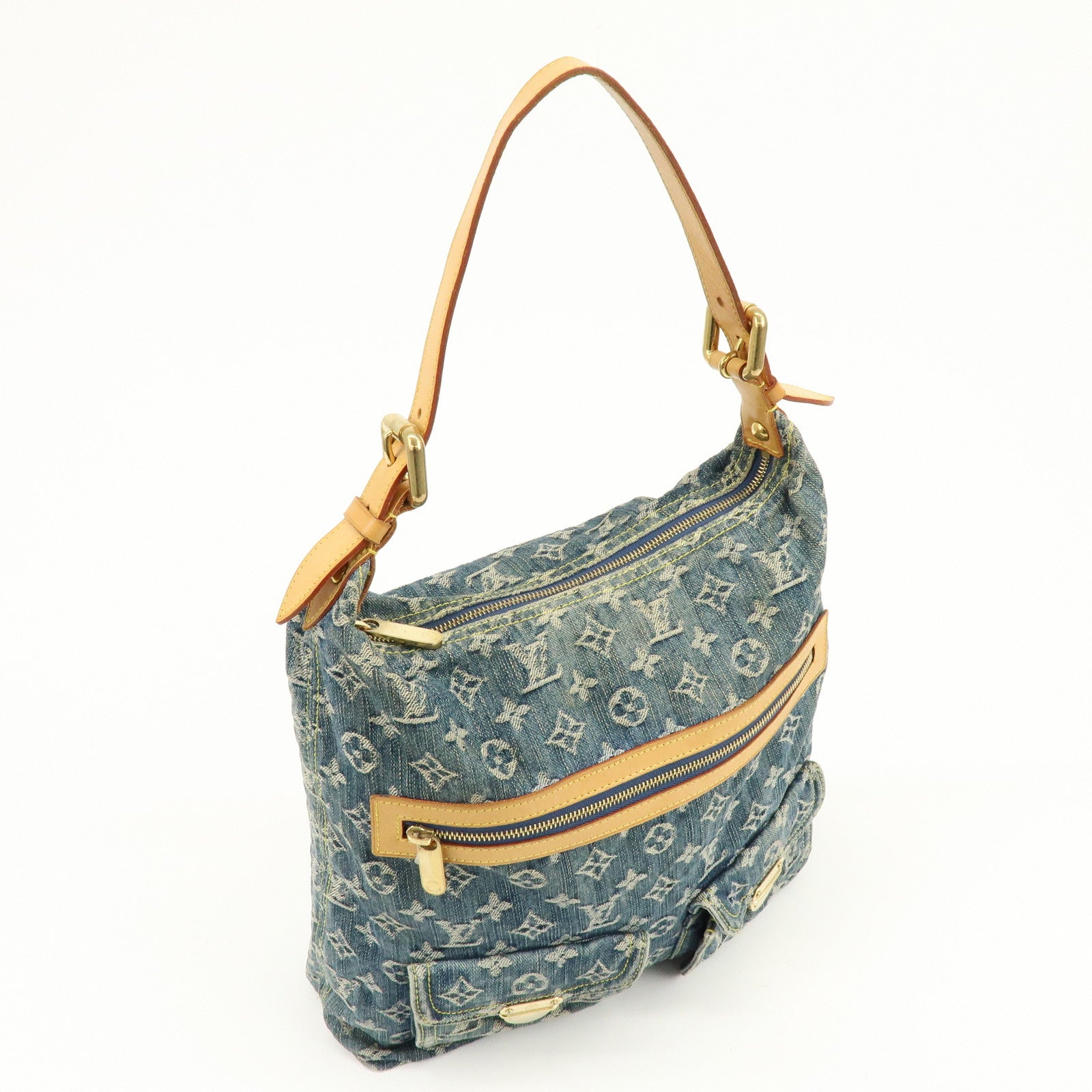 Louis Vuitton Monogram Denim Baggy GM Shoulder Bag Blue M95048