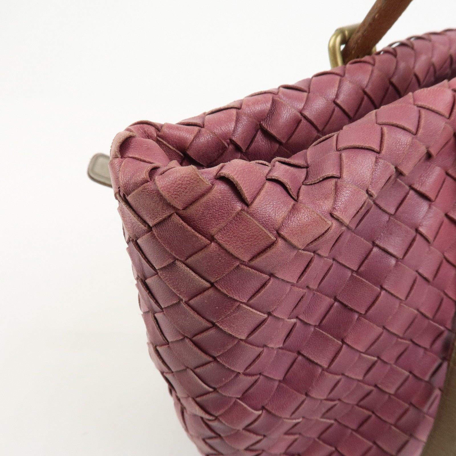BOTTEGA VENETA Intrecciato Leather Tote Bag Hand Bag Purple